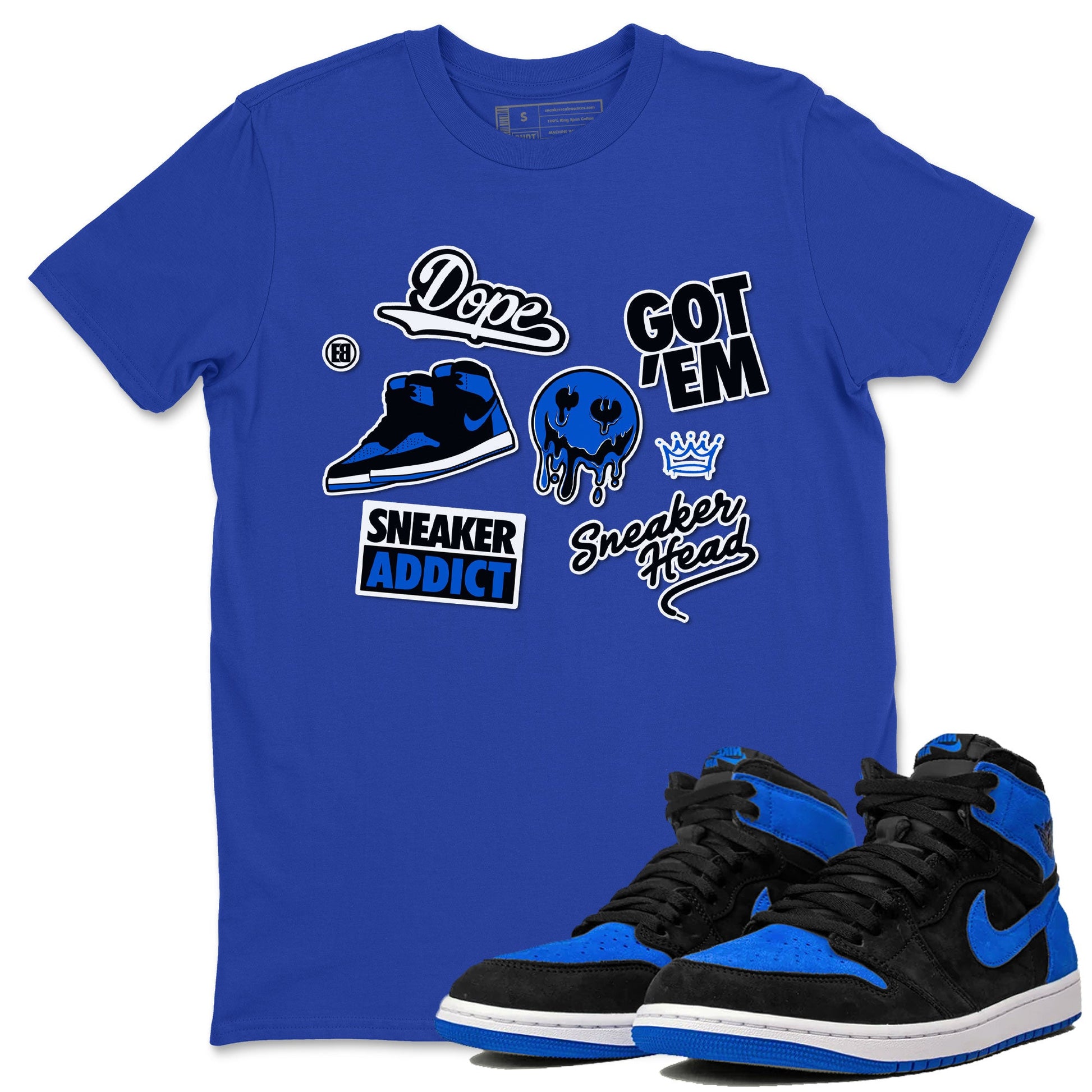Jordan 1 Retro High OG Royal Reimagined shirt to match jordans Sneakerhead Sticker sneaker matching tees Air Jordan 1 Royal Reimagined SNRT Sneaker Tees Unisex Royal Blue 1 T-Shirt