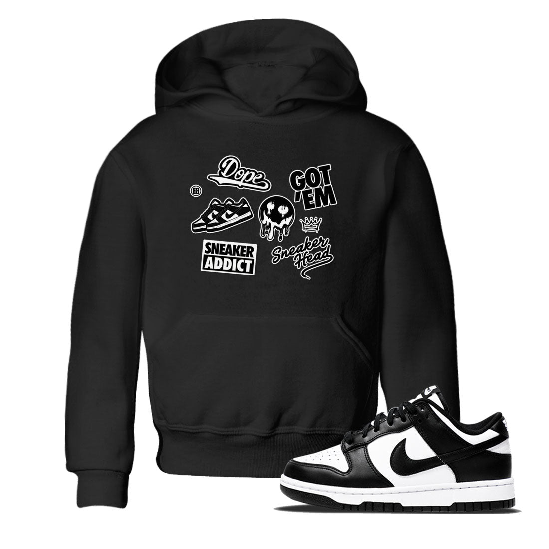 Dunk Low Panda shirt to match jordans Sneakerhead Sticker sneaker tees Dunk Panda SNRT Sneaker Tees baby toddler Black 1 cotton Shirt
