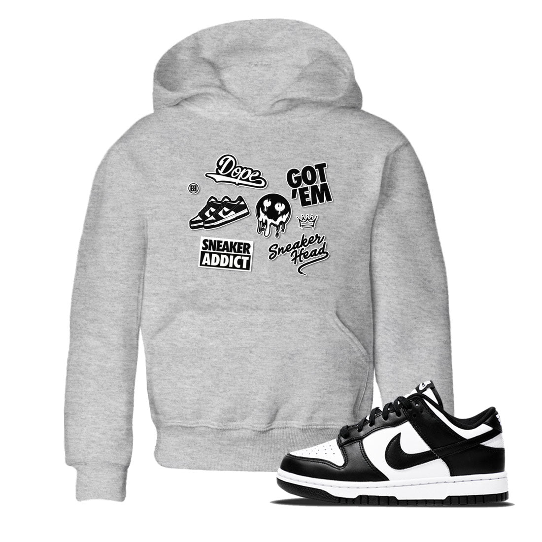 Dunk Low Panda shirt to match jordans Sneakerhead Sticker sneaker tees Dunk Panda SNRT Sneaker Tees baby toddler Heather Grey 1 cotton Shirt