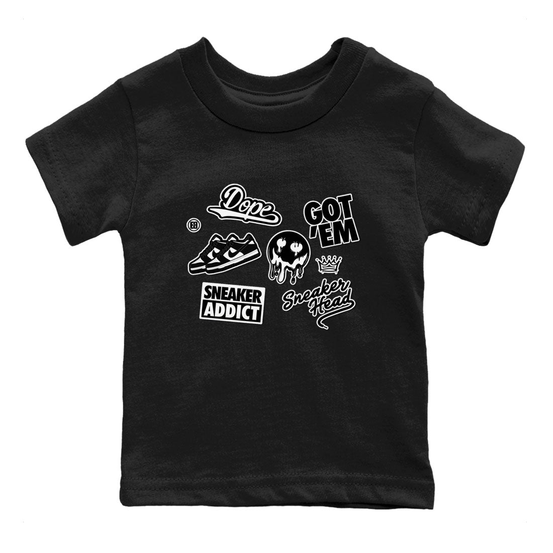 Dunk Low Panda shirt to match jordans Sneakerhead Sticker sneaker tees Dunk Panda SNRT Sneaker Tees baby toddler Black 2 cotton Shirt
