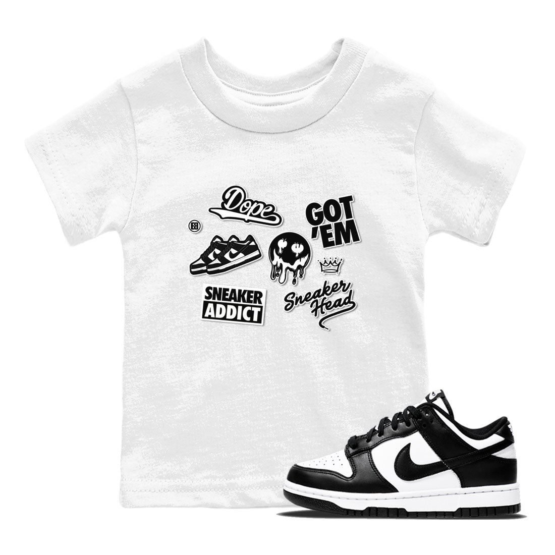 Dunk Low Panda shirt to match jordans Sneakerhead Sticker sneaker tees Dunk Panda SNRT Sneaker Tees baby toddler White 1 cotton Shirt