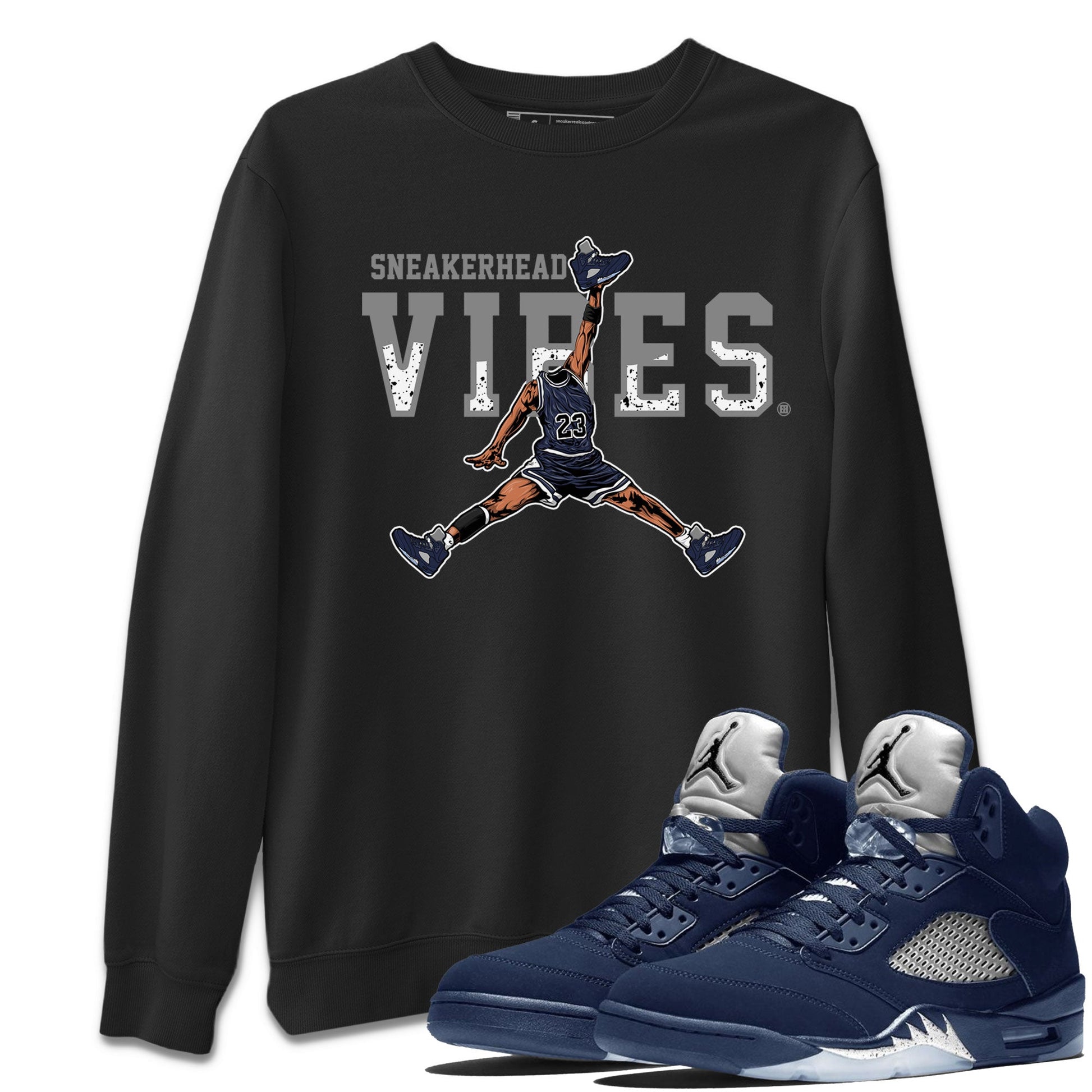Midnight Navy 5s shirt to match jordans Sneakerhead Vibes sneaker tees Air Jordan 5 Retro Midnight Navy SNRT Sneaker Release Tees Unisex Black 1 T-Shirt