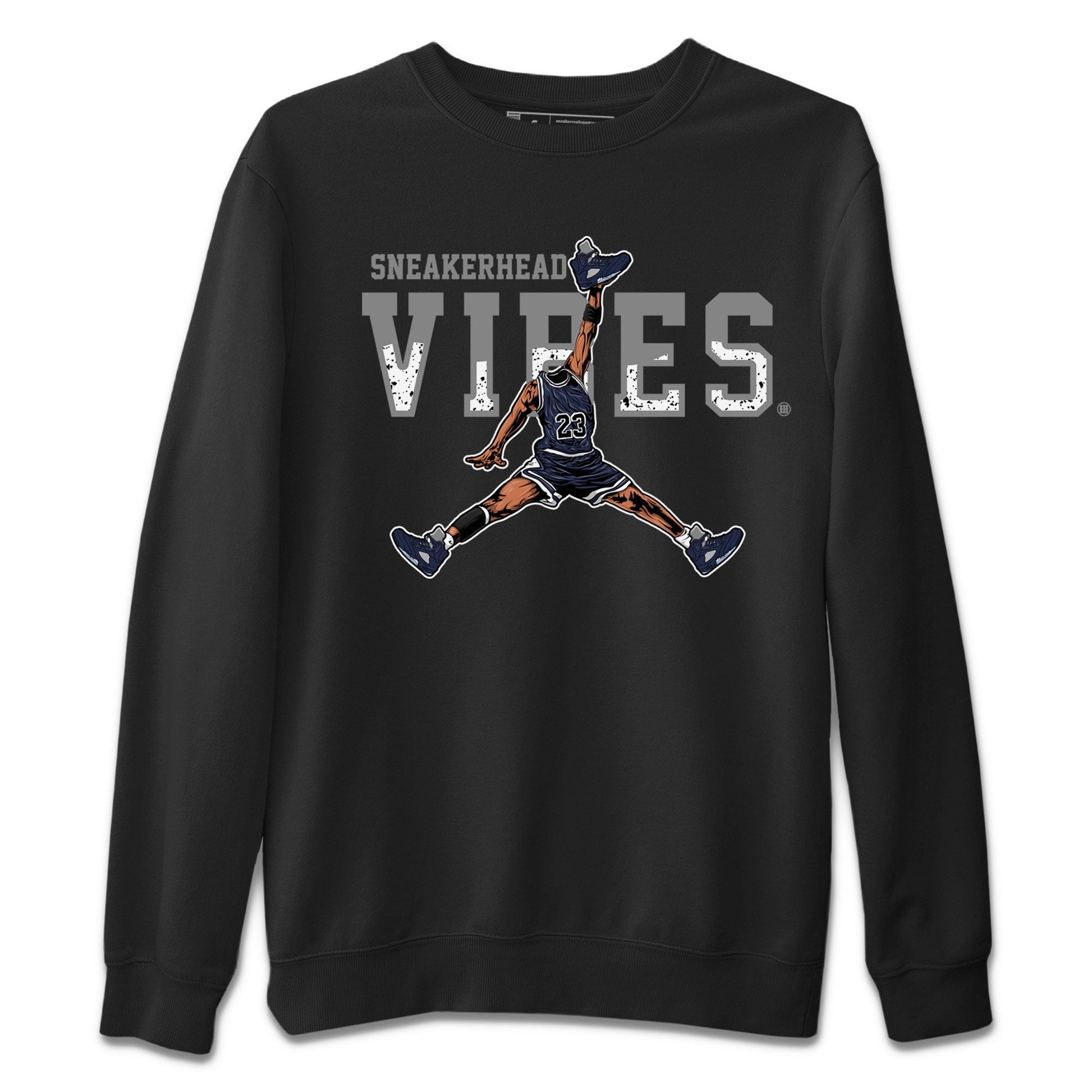 Midnight Navy 5s shirt to match jordans Sneakerhead Vibes sneaker tees Air Jordan 5 Retro Midnight Navy SNRT Sneaker Release Tees Unisex Black 2 T-Shirt