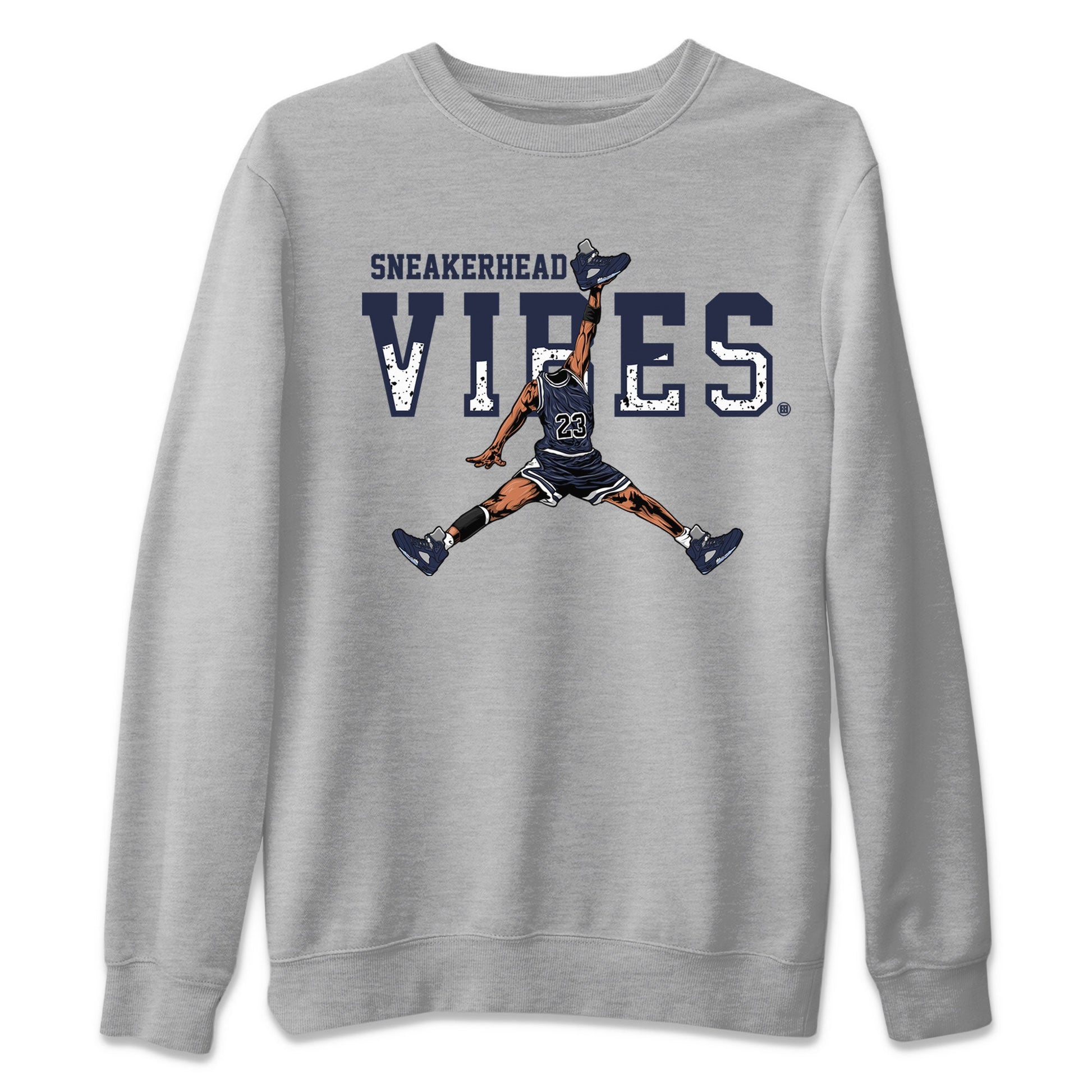 Midnight Navy 5s shirt to match jordans Sneakerhead Vibes sneaker tees Air Jordan 5 Retro Midnight Navy SNRT Sneaker Release Tees Unisex Heather Grey 2 T-Shirt