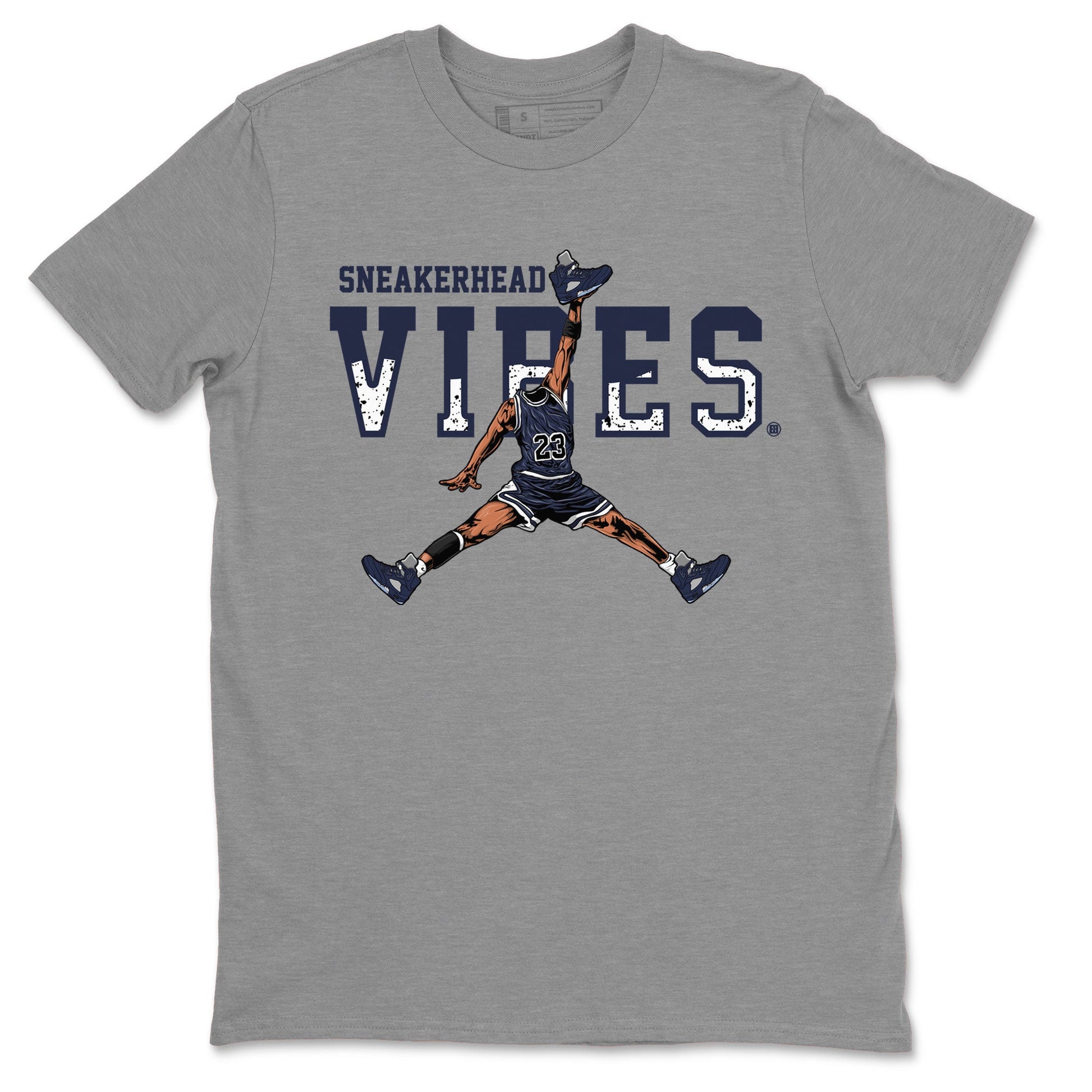 Midnight Navy 5s shirt to match jordans Sneakerhead Vibes sneaker tees Air Jordan 5 Retro Midnight Navy SNRT Sneaker Release Tees Unisex Heather Grey 2 T-Shirt