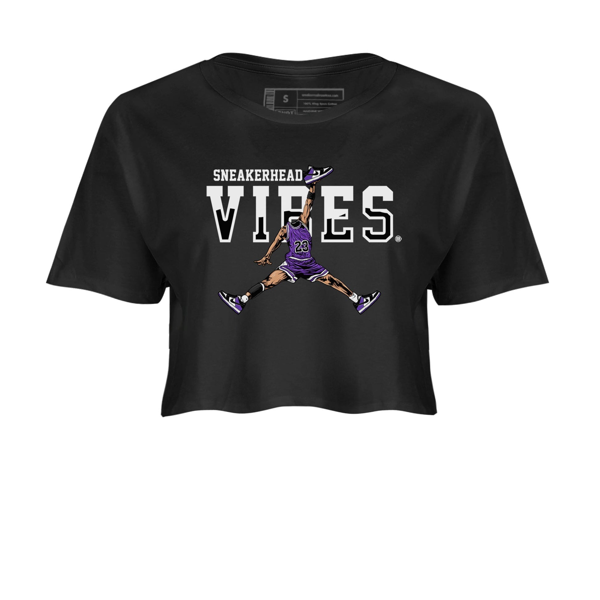 Sneakerhead Vibes sneaker match tees to Court Purple Dunks street fashion brand for shirts to match Jordans SNRT Sneaker Tees Dunk Low Court Purple unisex t-shirt Black 2 crop shirt