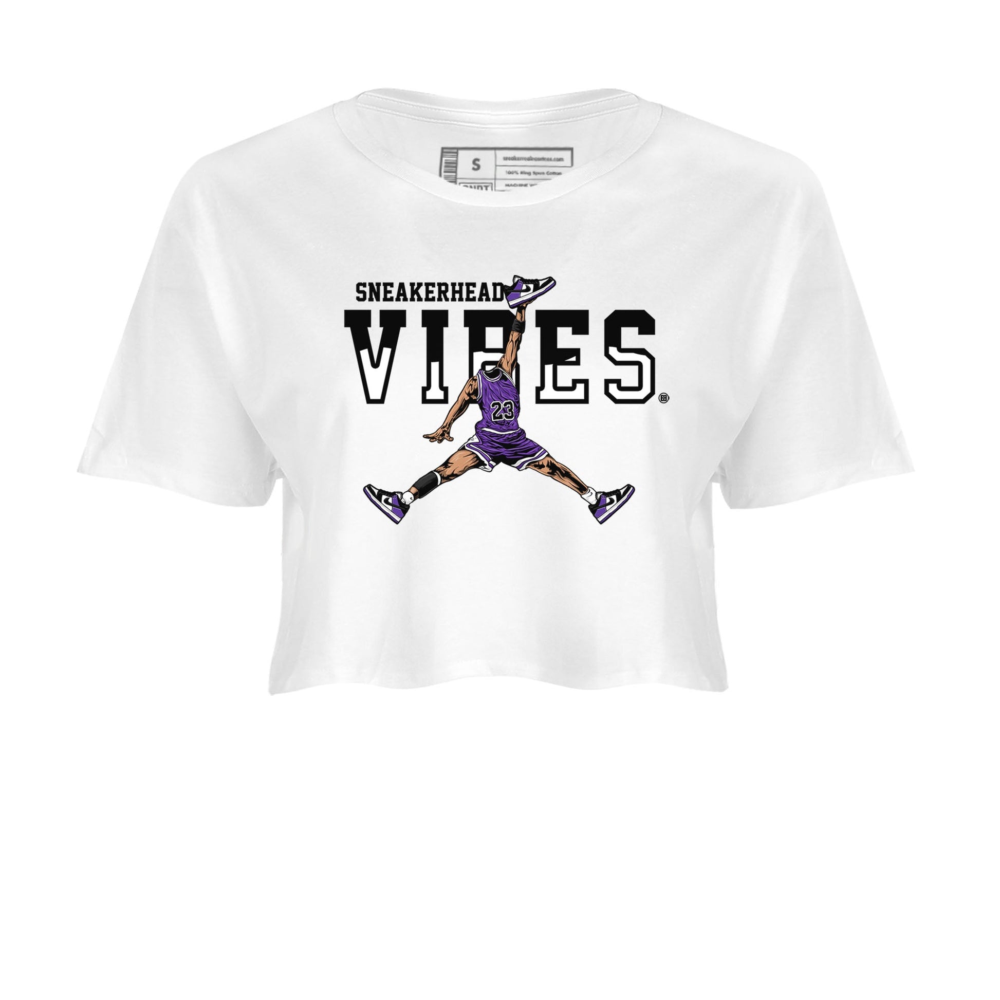 Sneakerhead Vibes sneaker match tees to Court Purple Dunks street fashion brand for shirts to match Jordans SNRT Sneaker Tees Dunk Low Court Purple unisex t-shirt White 2 crop shirt