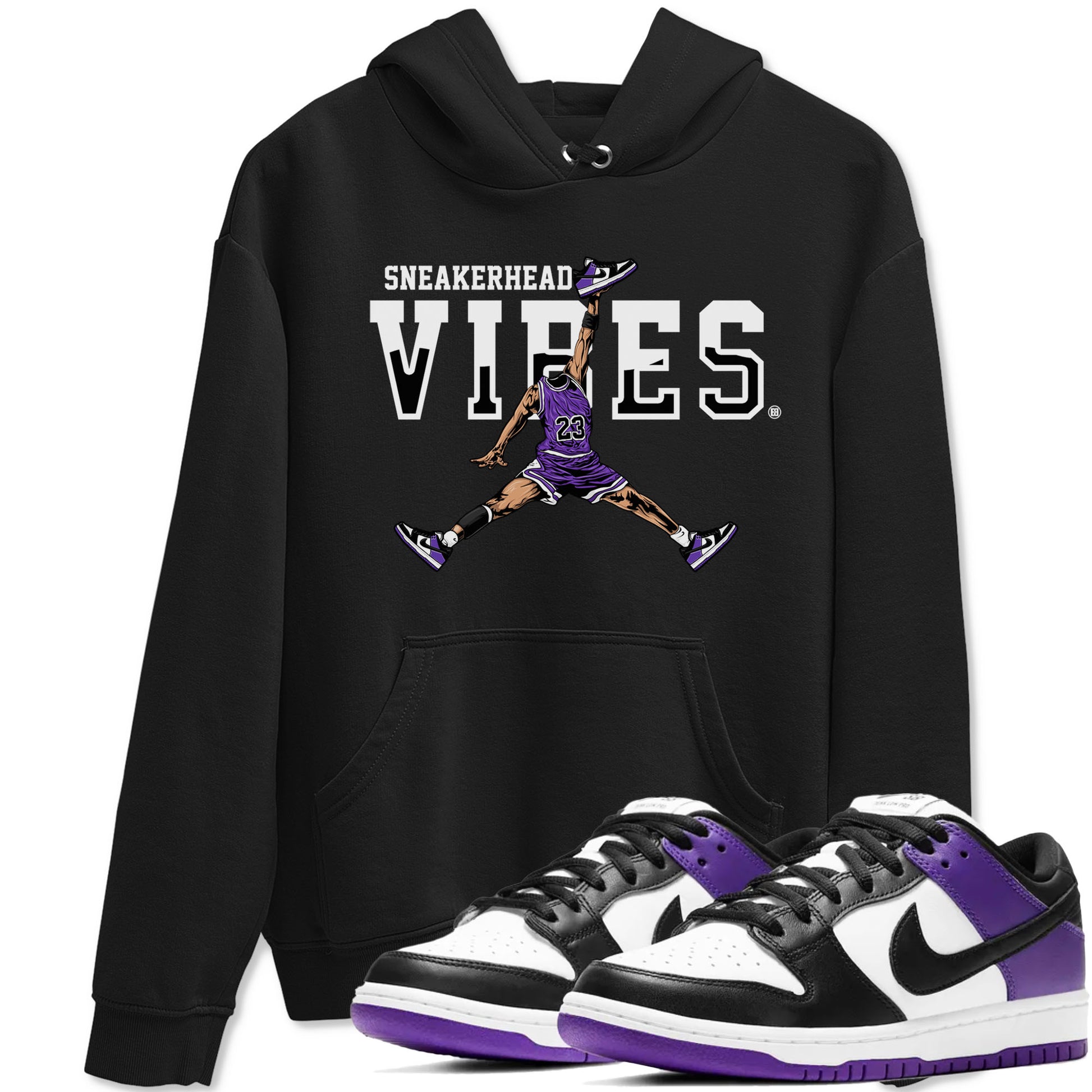 Sneakerhead Vibes sneaker match tees to Court Purple Dunks street fashion brand for shirts to match Jordans SNRT Sneaker Tees Dunk Low Court Purple unisex t-shirt Black 1 unisex shirt