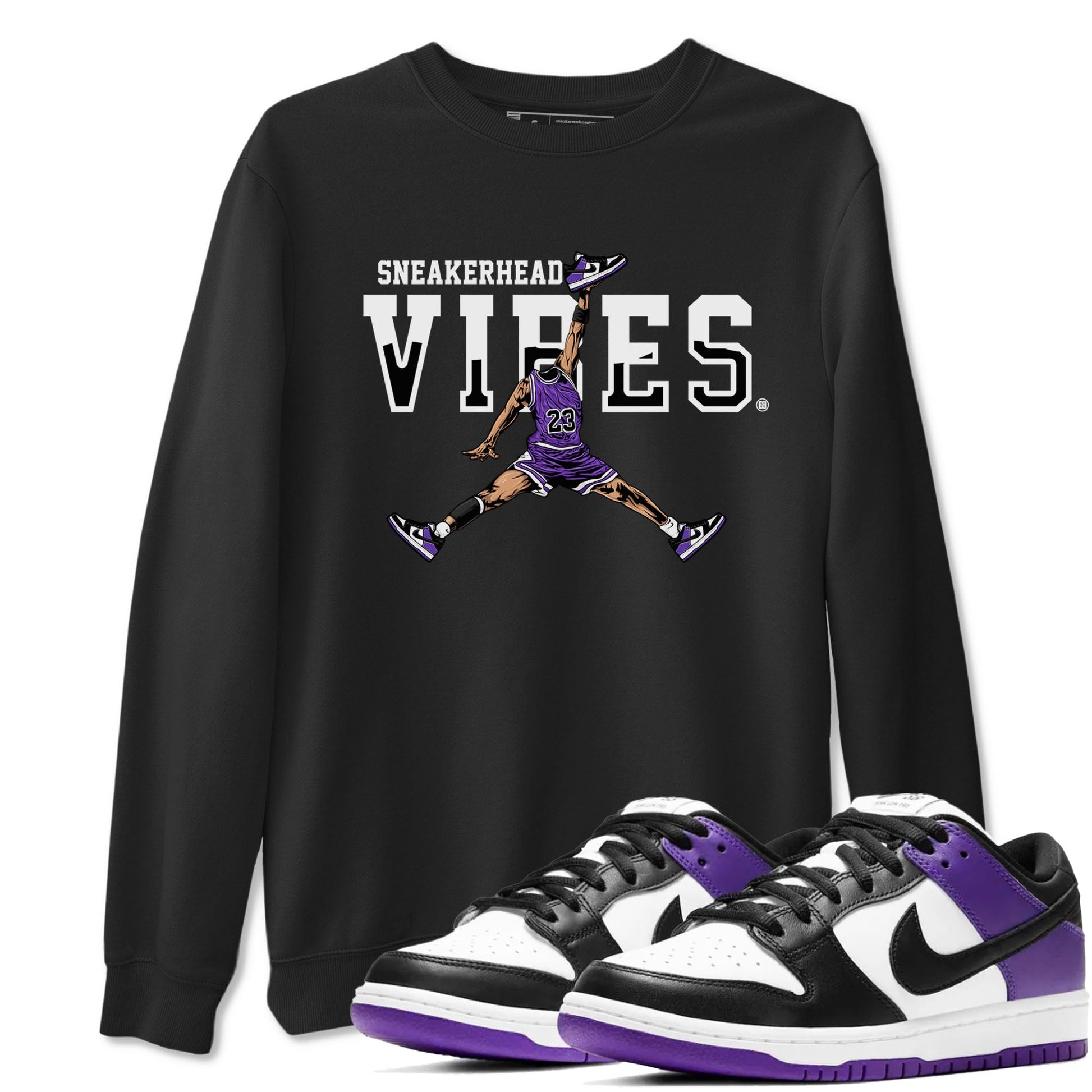 Sneakerhead Vibes sneaker match tees to Court Purple Dunks street fashion brand for shirts to match Jordans SNRT Sneaker Tees Dunk Low Court Purple unisex t-shirt Black 1 unisex shirt