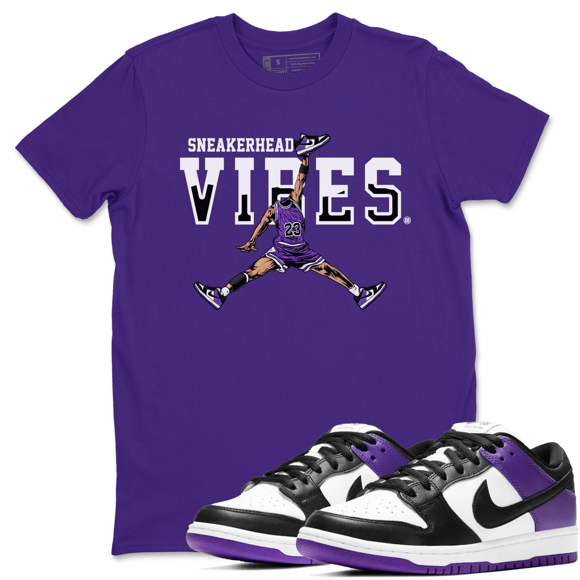 Sneakerhead Vibes sneaker match tees to Court Purple Dunks street fashion brand for shirts to match Jordans SNRT Sneaker Tees Dunk Low Court Purple unisex t-shirt Purple 1 unisex shirt