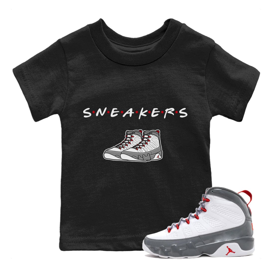 Jordan 9 Fire Red Sneaker Match Tees Sneakers Sneaker Tees Jordan 9 Fire Red Sneaker Release Tees Kids Shirts