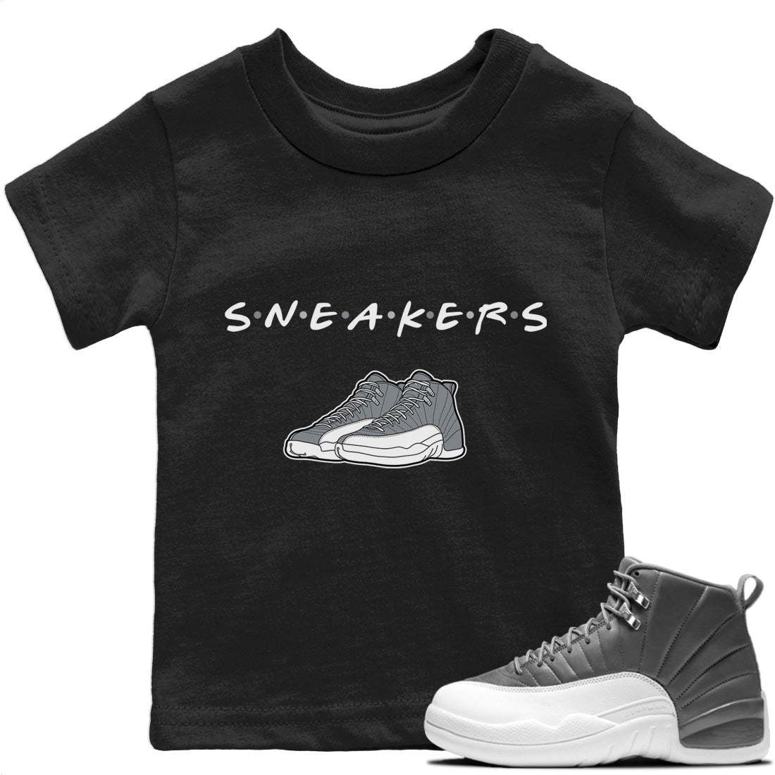 Jordan 12 Stealth Sneaker Match Tees Sneakers Sneaker Tees Jordan 12 Stealth Sneaker Release Tees Kids Shirts