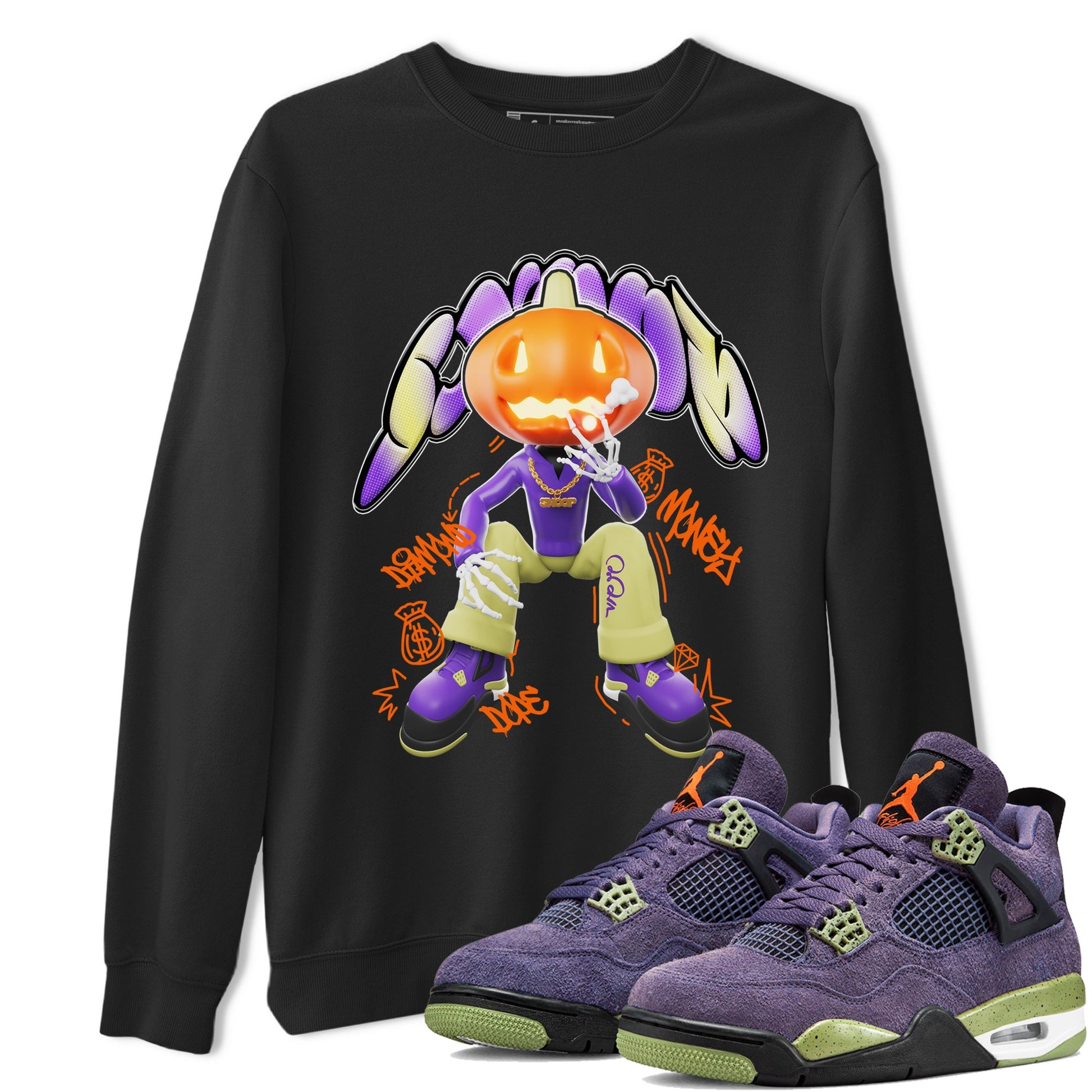 Air Jordan 4 Canyon Purple shirt to match jordans Snoop sneaker tees AJ4 Canyon Purple SNRT Sneaker Release Tees Unisex Black 1 T-Shirt, Halloween tshirt