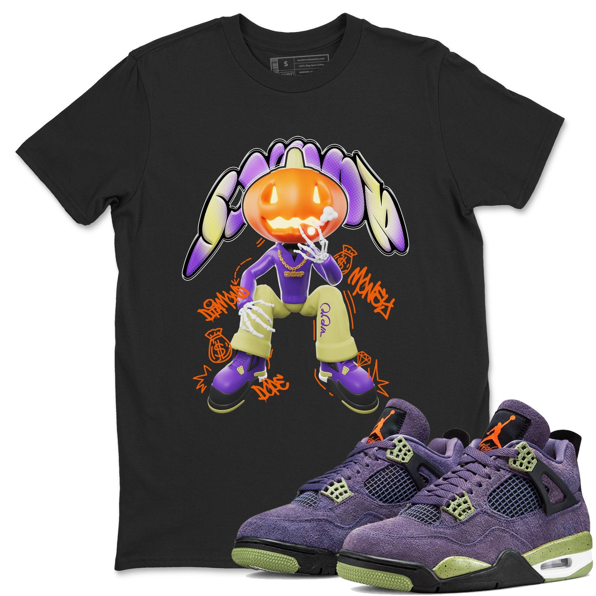 Air Jordan 4 Canyon Purple shirt to match jordans Snoop sneaker tees AJ4 Canyon Purple SNRT Sneaker Release Tees Unisex Black 1 T-Shirt, Halloween tshirt