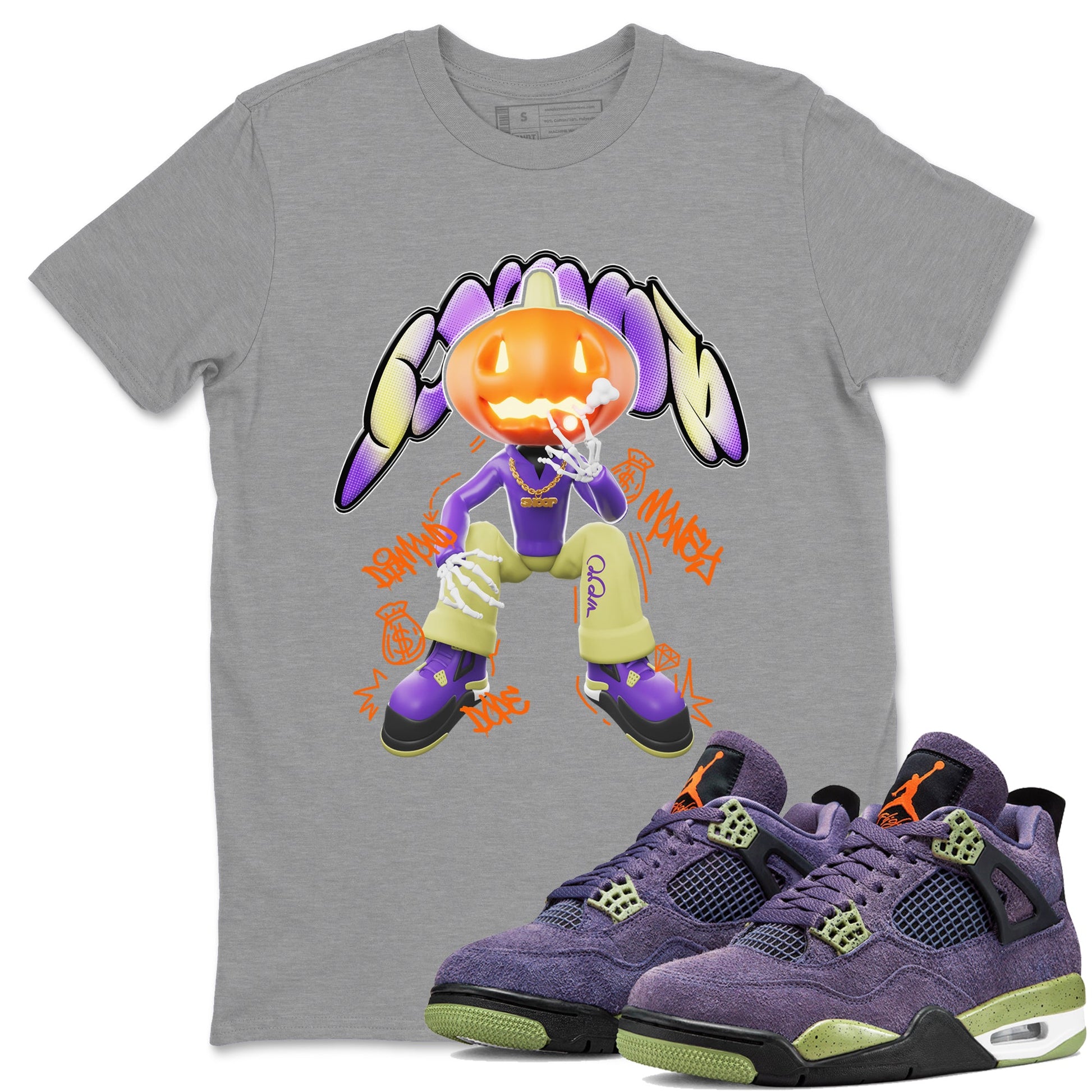 Air Jordan 4 Canyon Purple shirt to match jordans Snoop sneaker tees AJ4 Canyon Purple SNRT Sneaker Release Tees Unisex Heather Grey 1 T-Shirt, Halloween tshirt