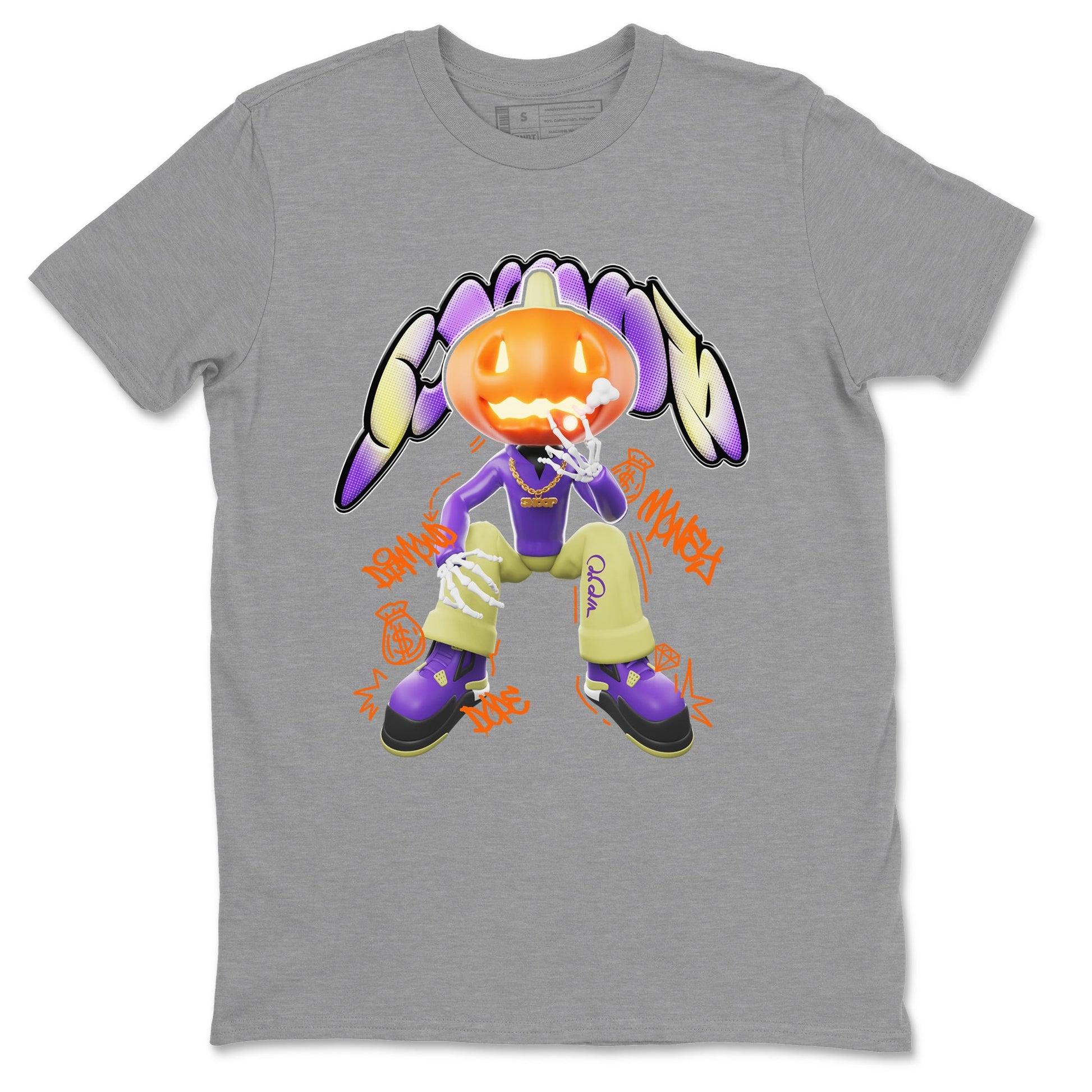 Air Jordan 4 Canyon Purple shirt to match jordans Snoop sneaker tees AJ4 Canyon Purple SNRT Sneaker Release Tees Unisex Heather Grey 2 T-Shirt, Halloween tshirt