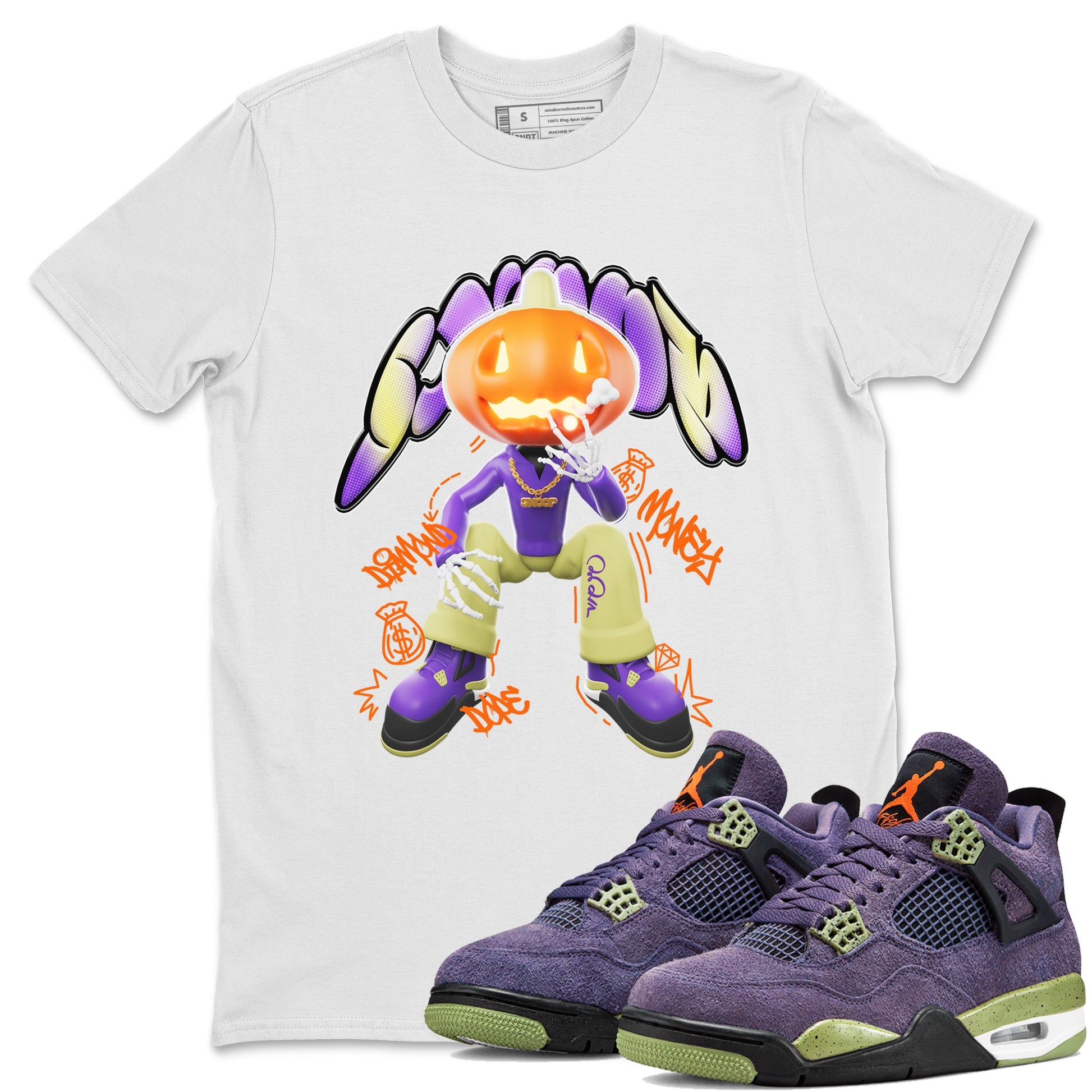 Air Jordan 4 Canyon Purple shirt to match jordans Snoop sneaker tees AJ4 Canyon Purple SNRT Sneaker Release Tees Unisex White 1 T-Shirt, Halloween tshirt