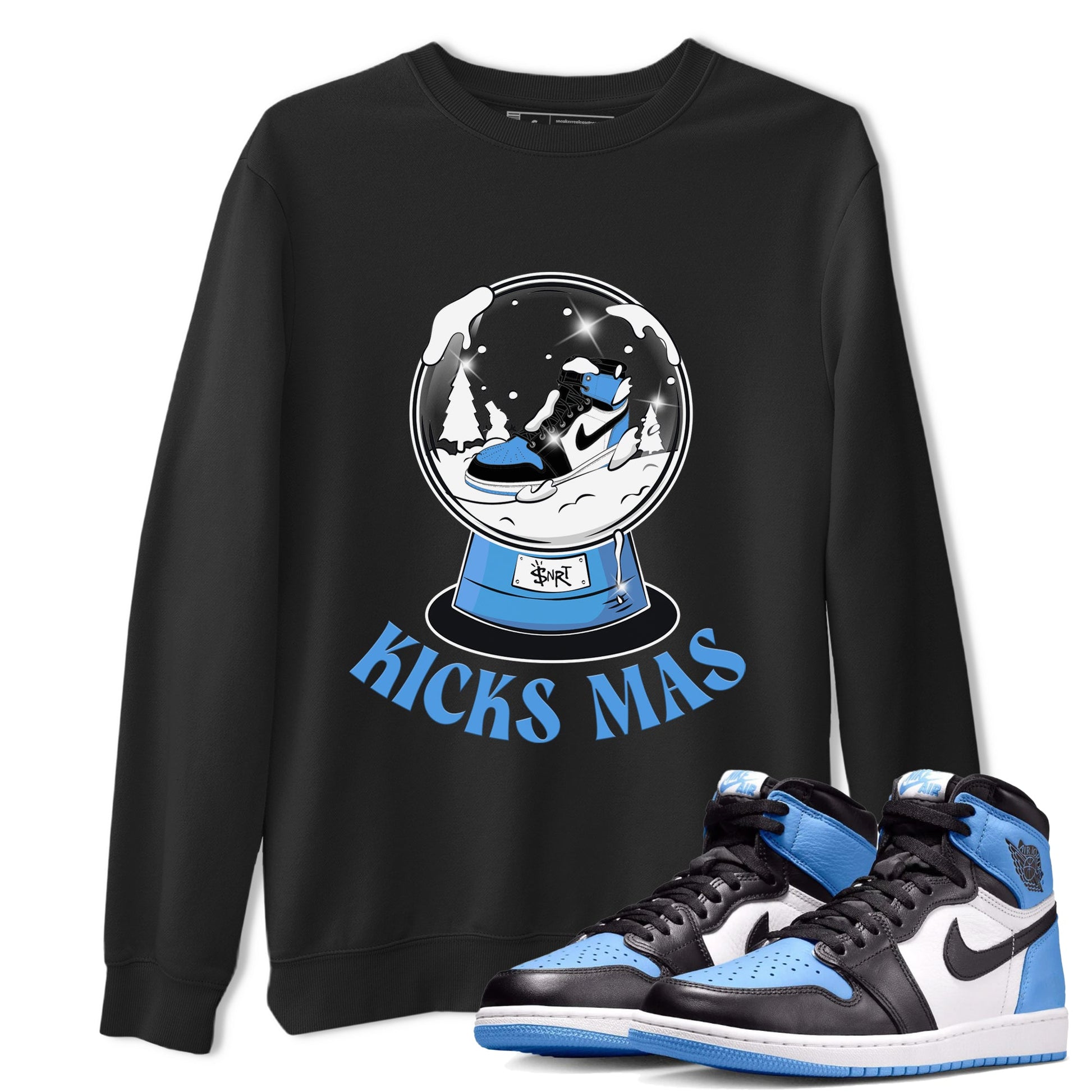 Air Jordan 1 UNC Toe shirt to match jordans Snow Ball sneaker tees Santa Gift AJ1 UNC Toe SNRT Sneaker Release Tees Unisex Black 1 T-Shirt