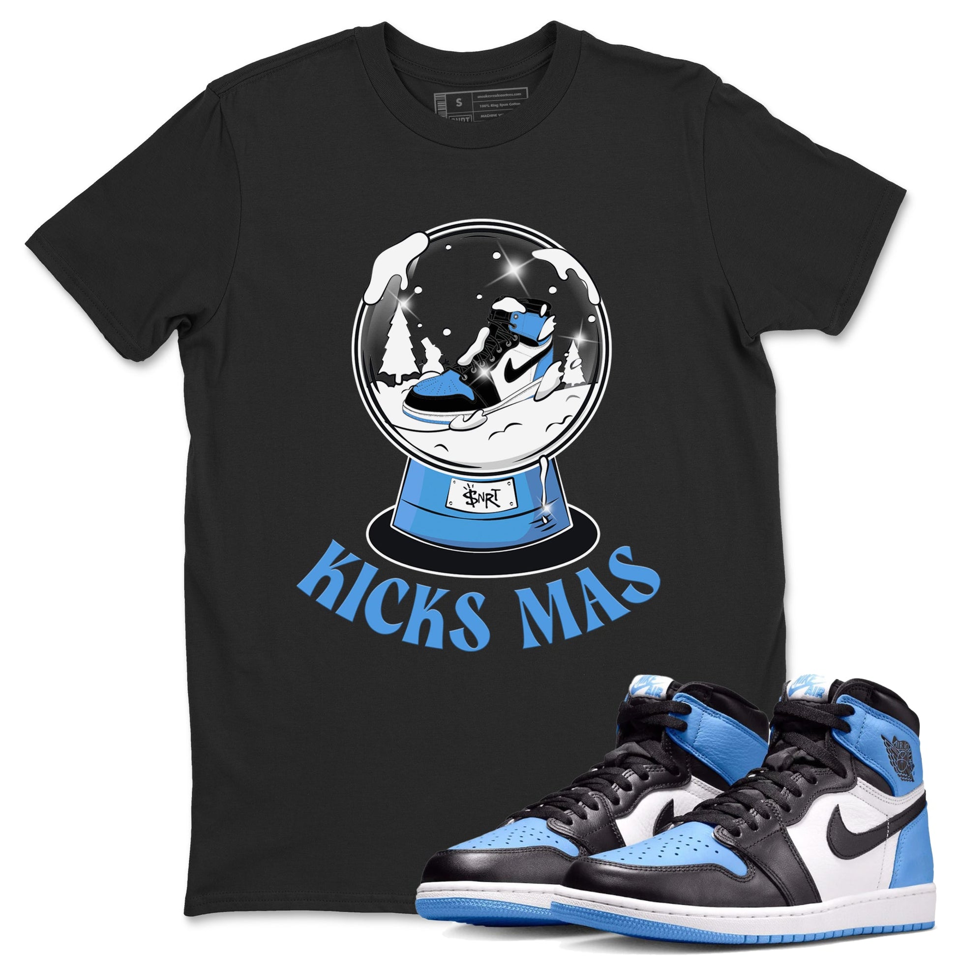 Air Jordan 1 UNC Toe shirt to match jordans Snow Ball sneaker tees Santa Gift AJ1 UNC Toe SNRT Sneaker Release Tees Unisex Black 1 T-Shirt