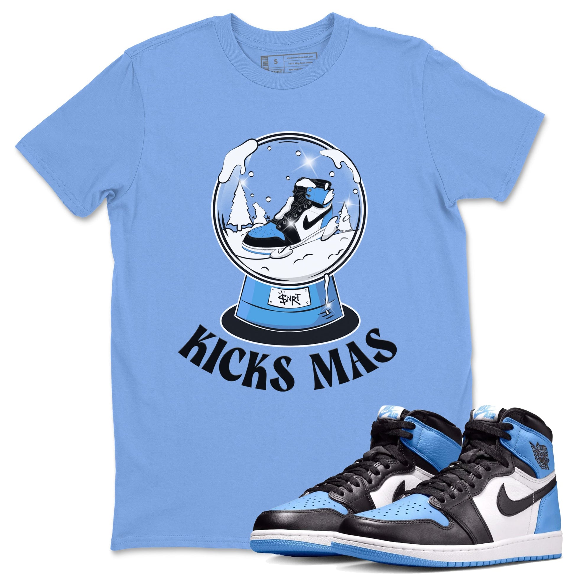 Air Jordan 1 UNC Toe shirt to match jordans Snow Ball sneaker tees Santa Gift AJ1 UNC Toe SNRT Sneaker Release Tees Unisex Carolina Blue 1 T-Shirt