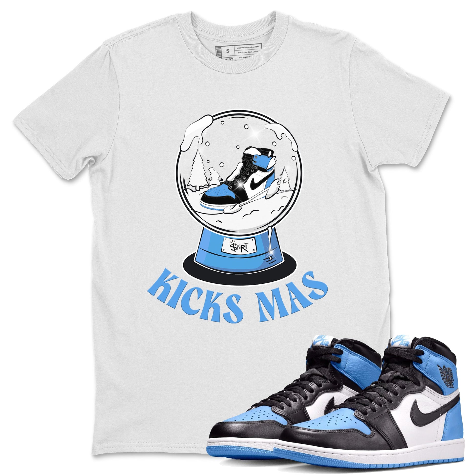Air Jordan 1 UNC Toe shirt to match jordans Snow Ball sneaker tees Santa Gift AJ1 UNC Toe SNRT Sneaker Release Tees Unisex White 1 T-Shirt