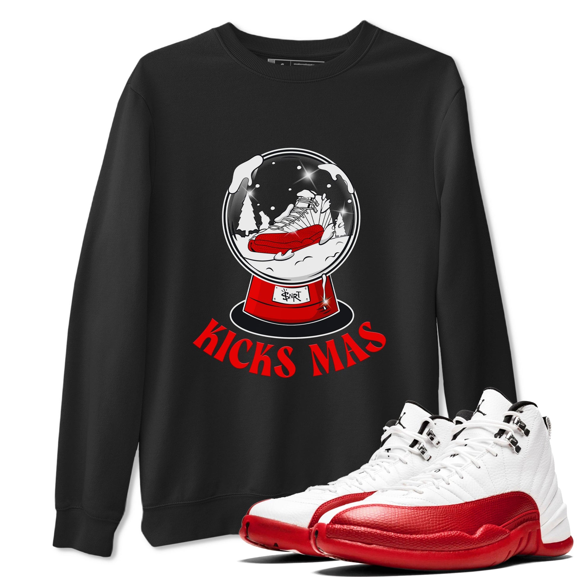 Air Jordan 12 Cherry shirt to match jordans Snow Ball sneaker tees Christmas Gift AJ12 Cherry SNRT Sneaker Release Tees Unisex Black 1 T-Shirt