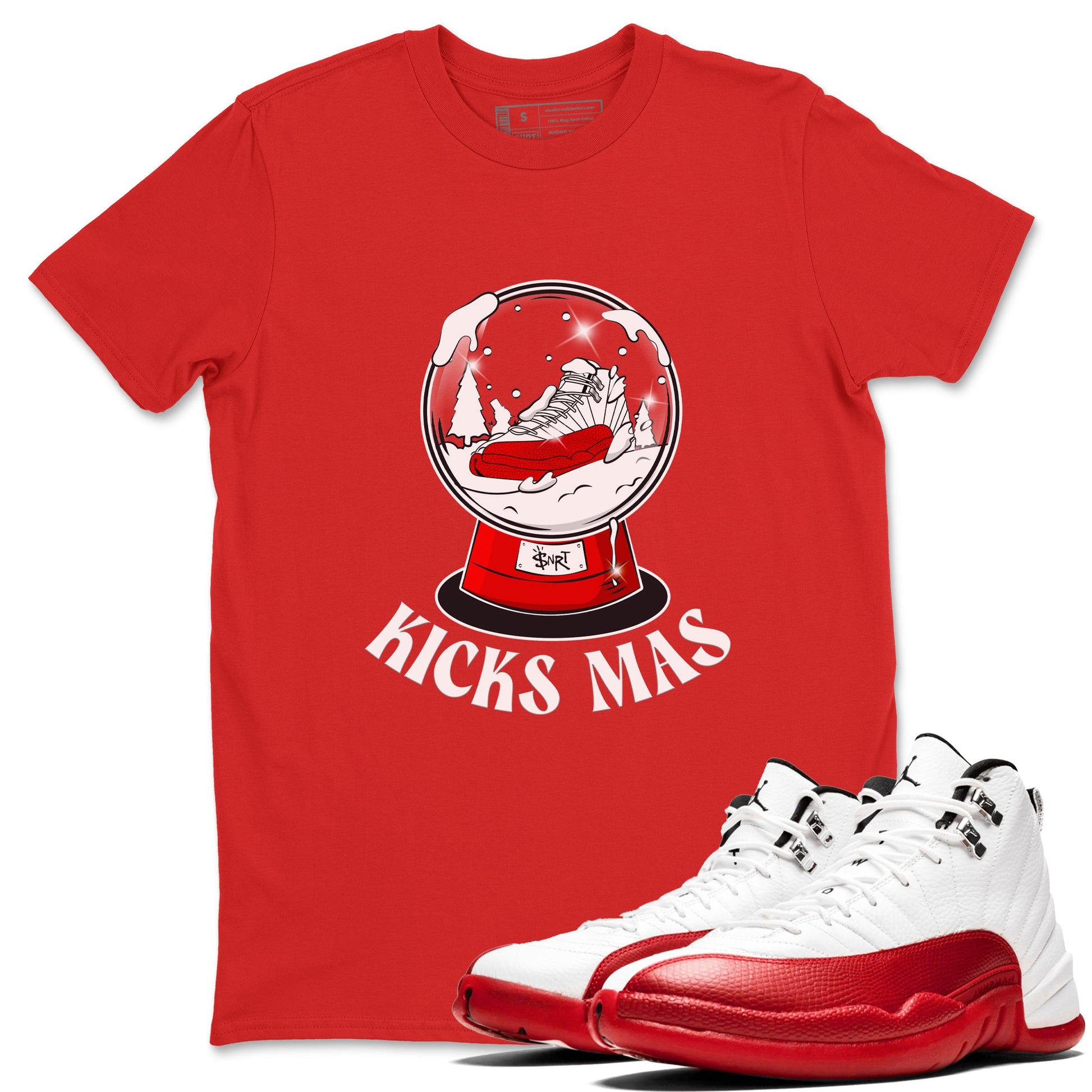 Air Jordan 12 Cherry shirt to match jordans Snow Ball sneaker tees Christmas Gift AJ12 Cherry SNRT Sneaker Release Tees Unisex Red 1 T-Shirt