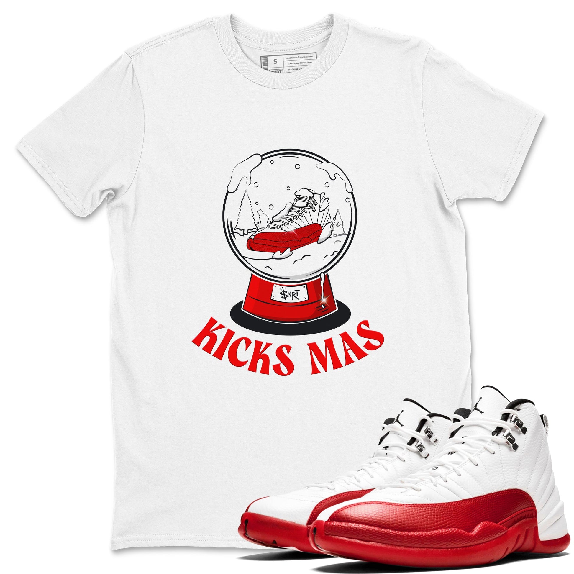 Air Jordan 12 Cherry shirt to match jordans Snow Ball sneaker tees Christmas Gift AJ12 Cherry SNRT Sneaker Release Tees Unisex White 1 T-Shirt