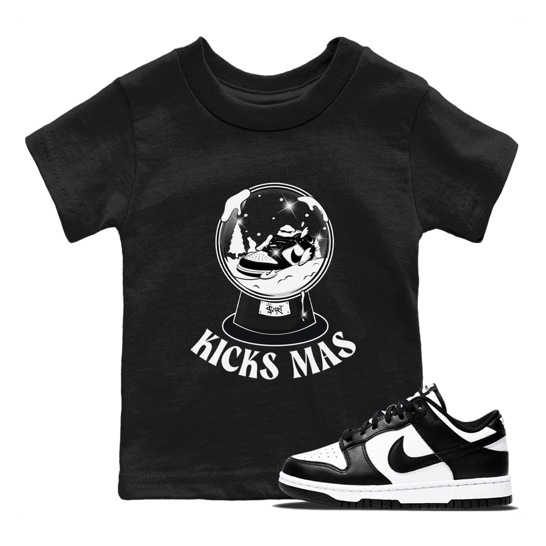 Dunk Panda shirt to match jordans Snow Ball sneaker tees Black and White Dunk Panda SNRT Sneaker Release Tees Baby Toddler Black 1 T-Shirt