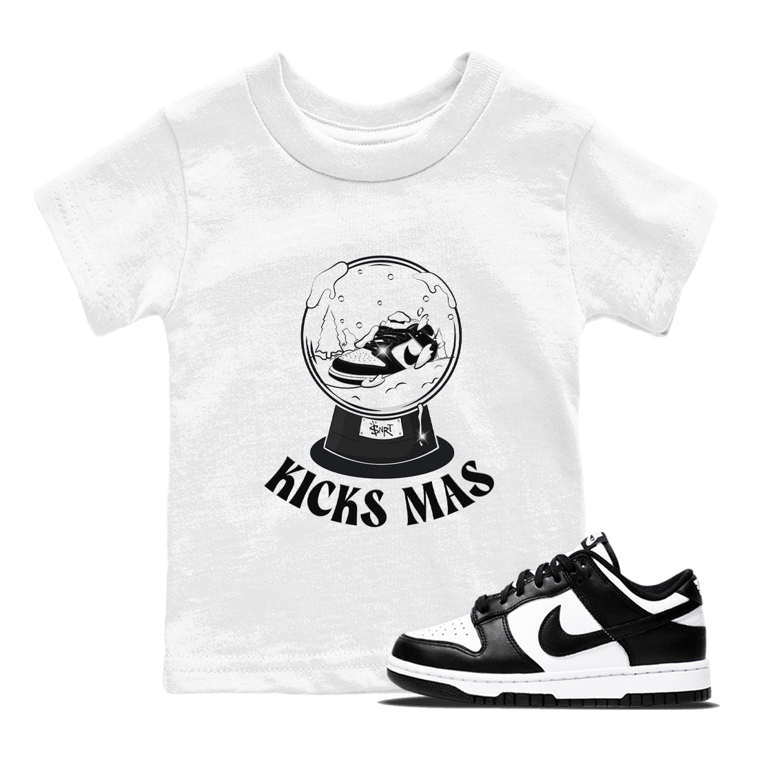 Dunk Panda shirt to match jordans Snow Ball sneaker tees Black and White Dunk Panda SNRT Sneaker Release Tees Baby Toddler White 1 T-Shirt