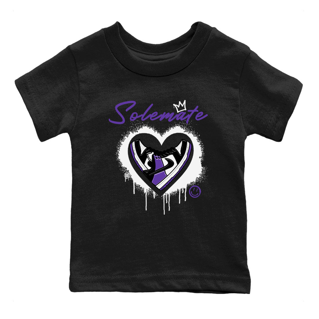 Solemate sneaker match tees to Court Purple Dunks street fashion brand for shirts to match Jordans SNRT Sneaker Tees Dunk Low Court Purple unisex t-shirt Black 2 youth shirt
