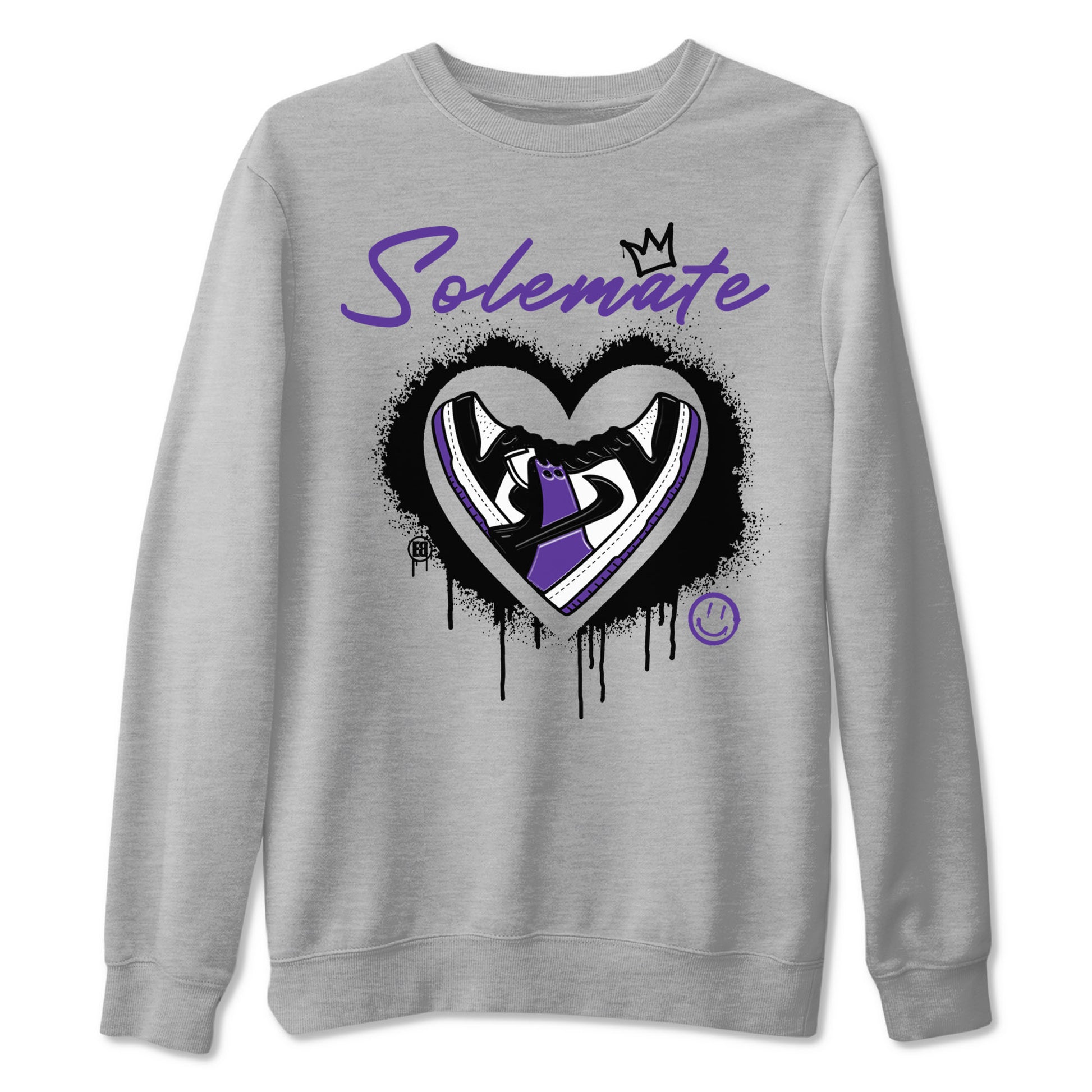 Solemate sneaker match tees to Court Purple Dunks street fashion brand for shirts to match Jordans SNRT Sneaker Tees Dunk Low Court Purple unisex t-shirt Heather Grey 2 unisex shirt