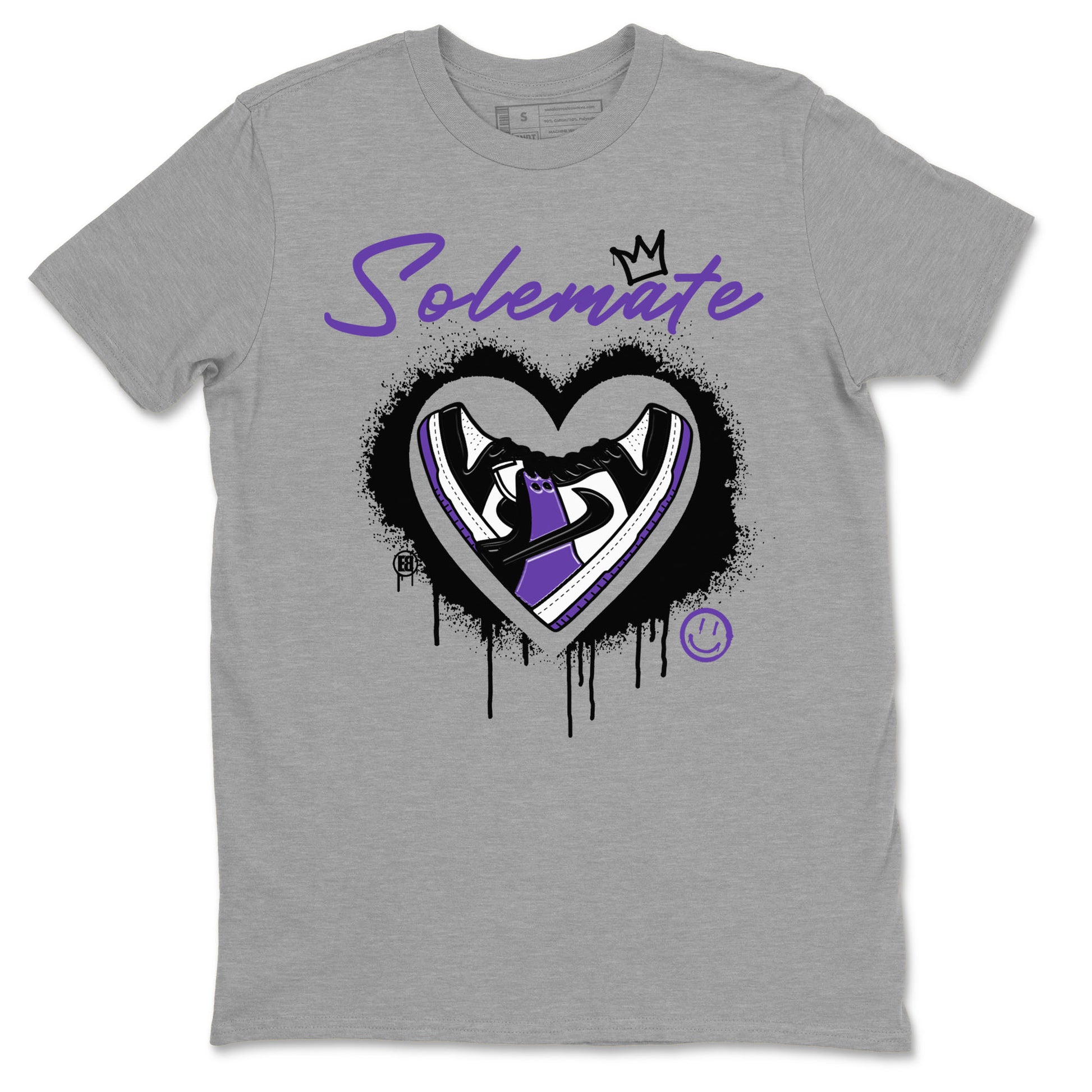 Solemate sneaker match tees to Court Purple Dunks street fashion brand for shirts to match Jordans SNRT Sneaker Tees Dunk Low Court Purple unisex t-shirt Heather Grey 2 unisex shirt