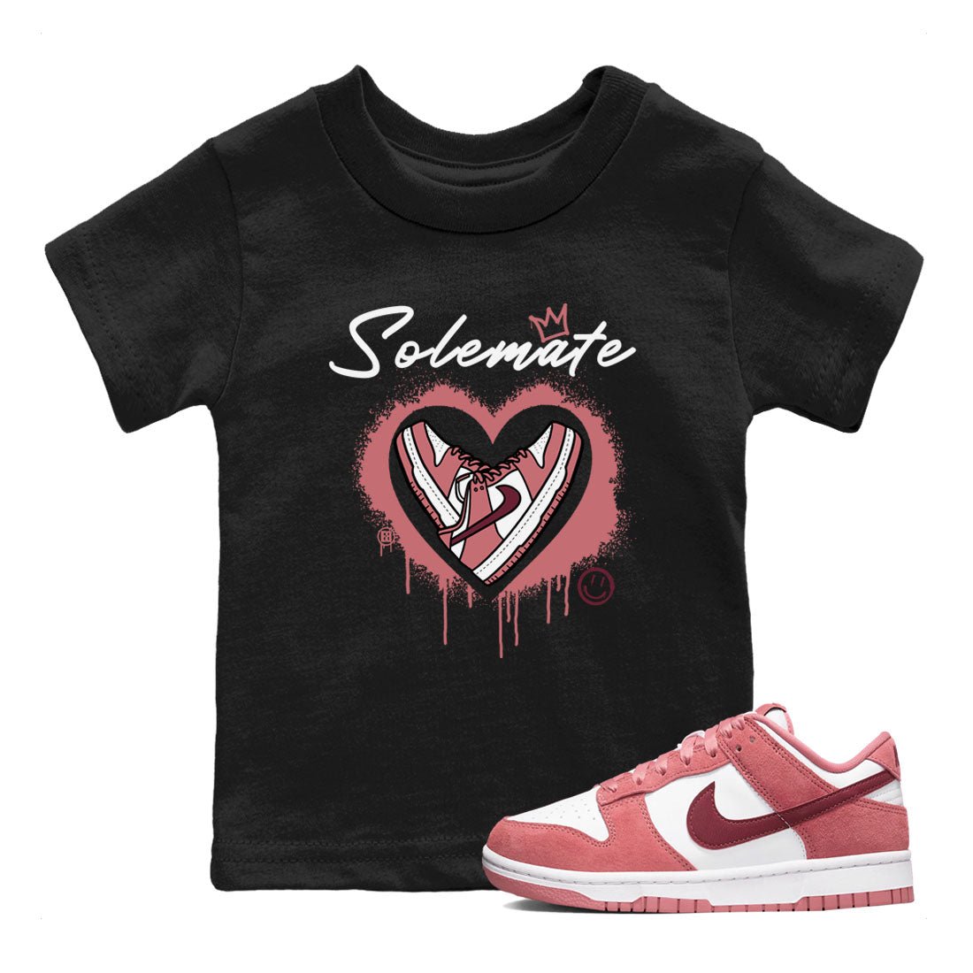 Solemate sneaker match tees to Dunk Valentine's Day street fashion brand for shirts to match Jordans SNRT Sneaker Tees Dunk Valentine's Day unisex t-shirt Black 1 youth shirt