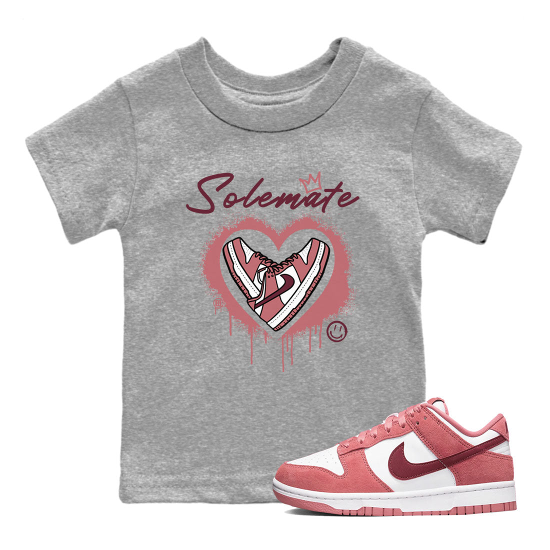 Solemate sneaker match tees to Dunk Valentine's Day street fashion brand for shirts to match Jordans SNRT Sneaker Tees Dunk Valentine's Day unisex t-shirt Heather Grey 1 youth shirt