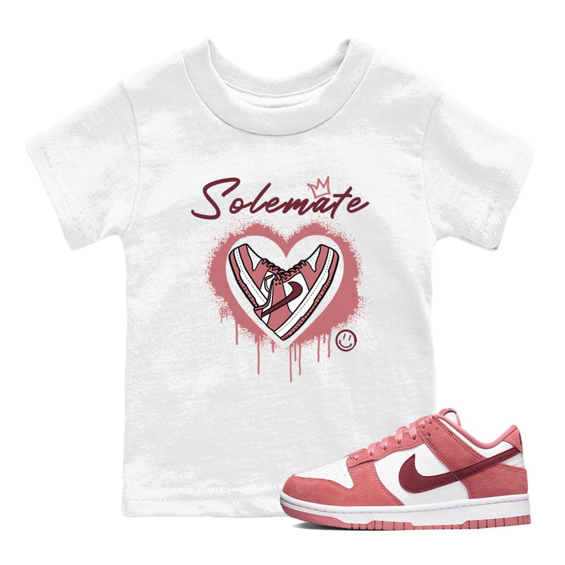 Solemate sneaker match tees to Dunk Valentine's Day street fashion brand for shirts to match Jordans SNRT Sneaker Tees Dunk Valentine's Day unisex t-shirt White 1 youth shirt