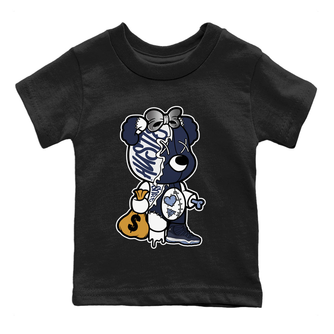 Jordan 11 Midnight Navy unique Halloween sneaker tee Stitched Hustle Bear Sneaker Tees Jordan 11 Midnight Navy Sneaker Release Tees Kids Shirts