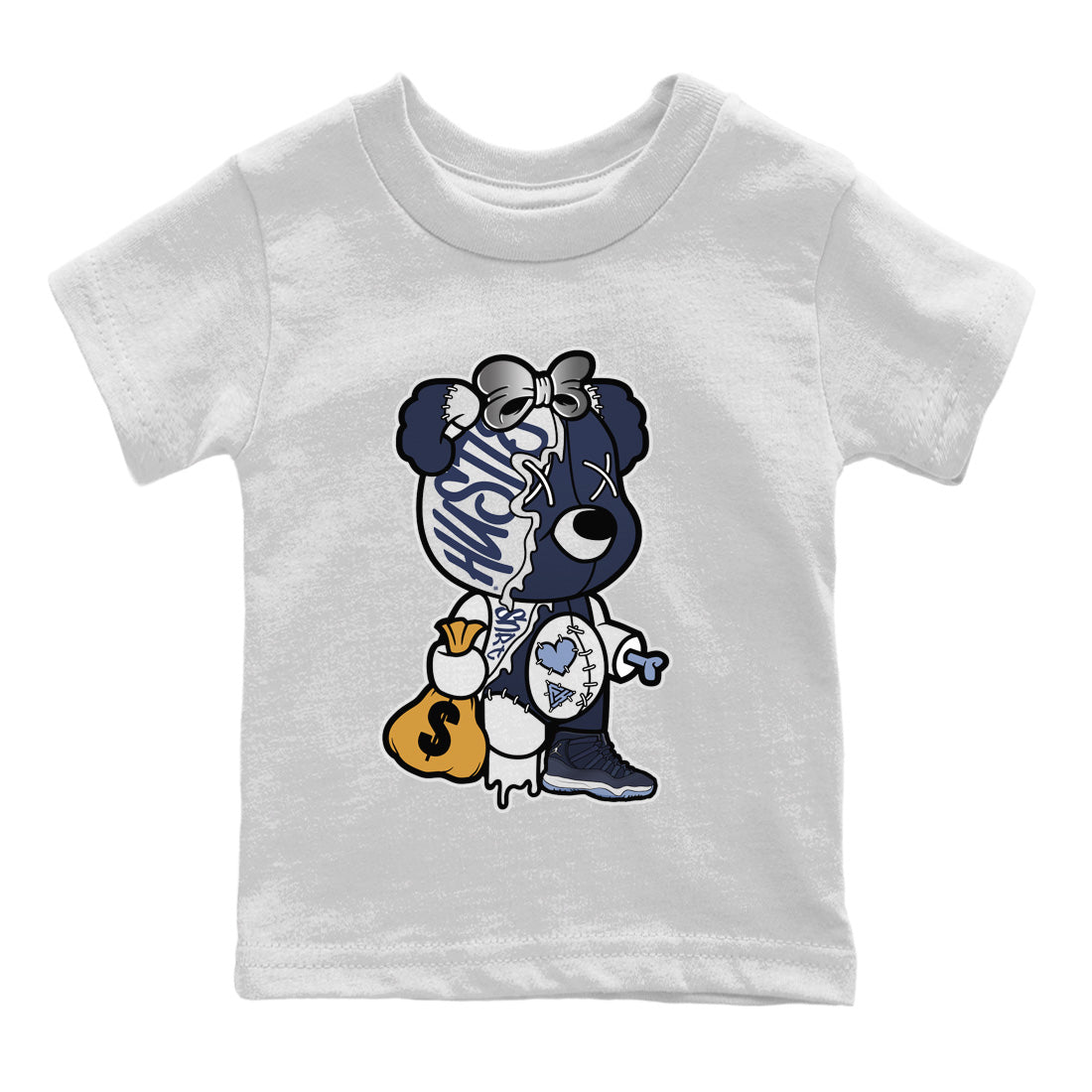 Jordan 11 Midnight Navy unique Halloween sneaker tee Stitched Hustle Bear Sneaker Tees Jordan 11 Midnight Navy Sneaker Release Tees Kids Shirts