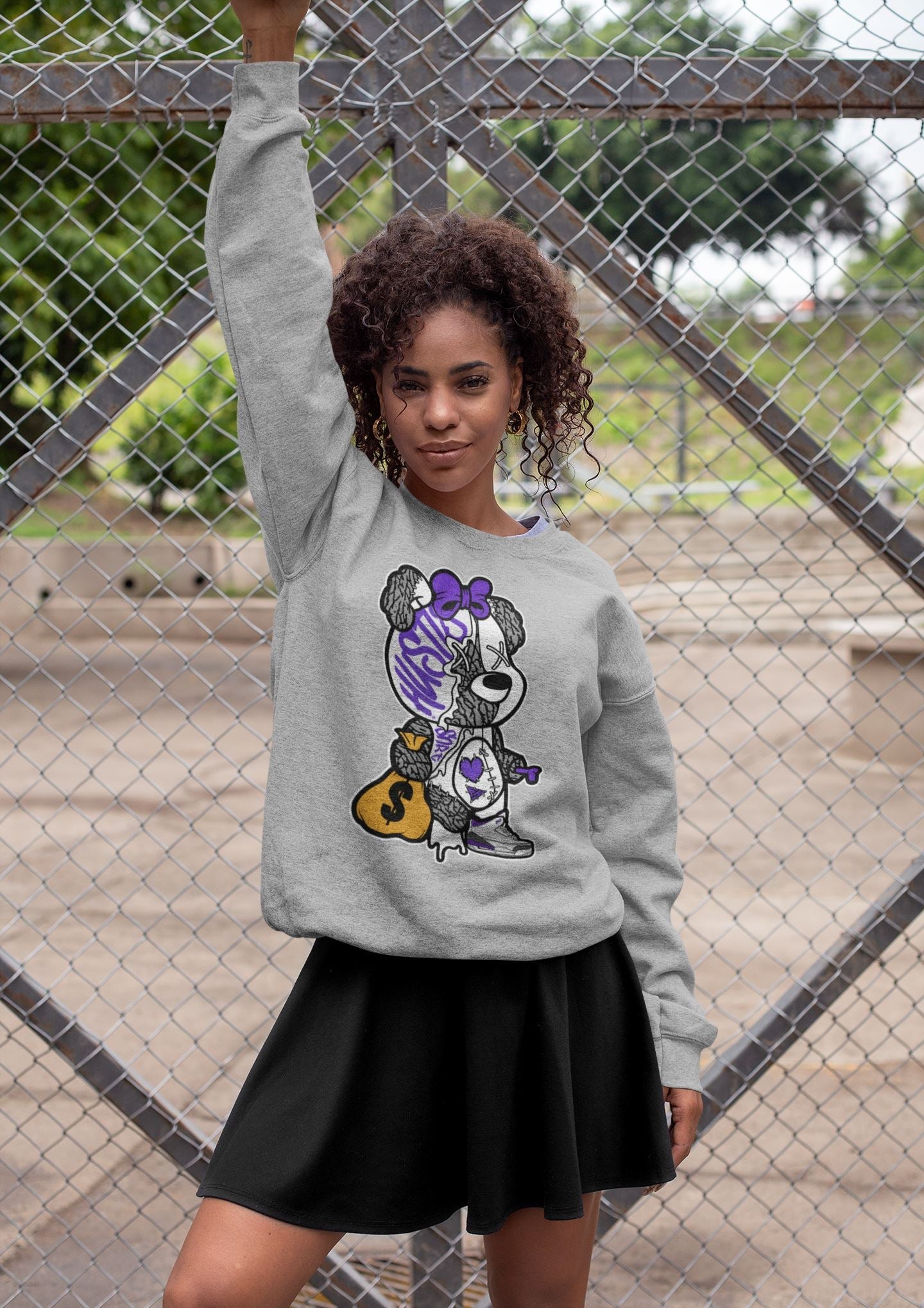 Jordan 3 Dark Iris unique Halloween sneaker tee Stitched Hustle Bear Sneaker Tees Jordan 3 Dark Iris Sneaker Release Tees Unisex Shirts