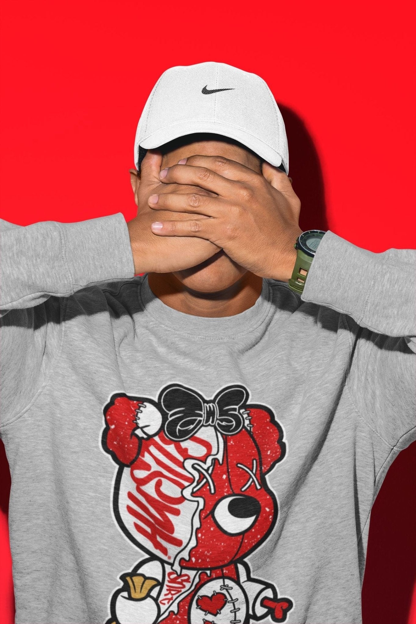 Jordan 6 Red Velvet Cookies unique Halloween sneaker tee Stitched Hustle Bear Sneaker Tees Jordan 6 Red Velvet Cookies Sneaker Release Tees Unisex Shirts