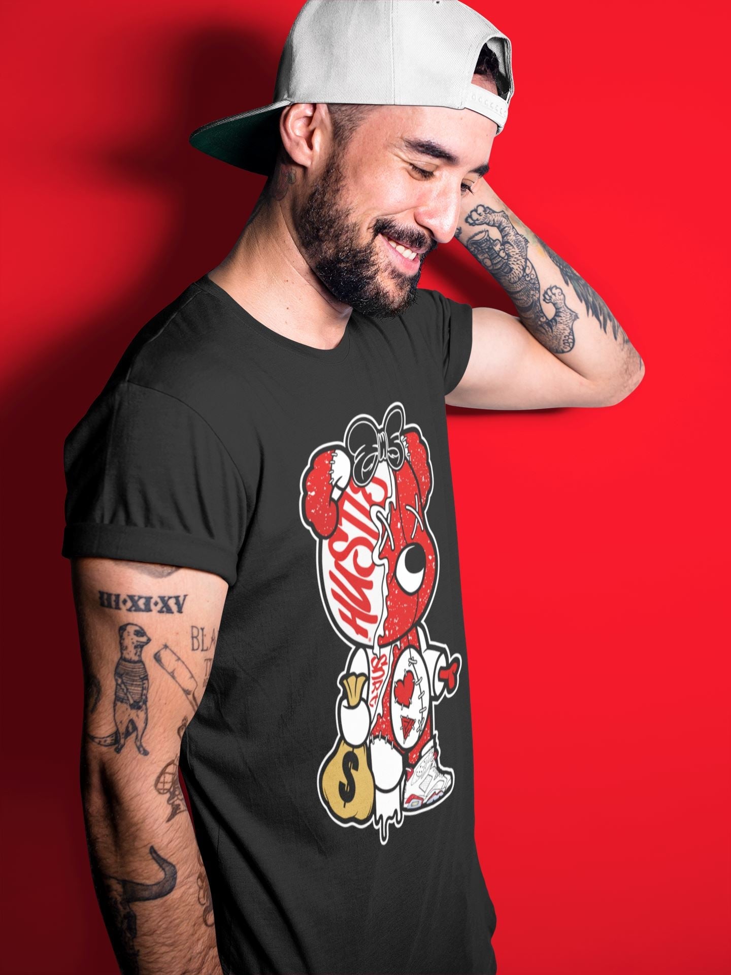 Jordan 6 Red Velvet Cookies unique Halloween sneaker tee Stitched Hustle Bear Sneaker Tees Jordan 6 Red Velvet Cookies Sneaker Release Tees Unisex Shirts