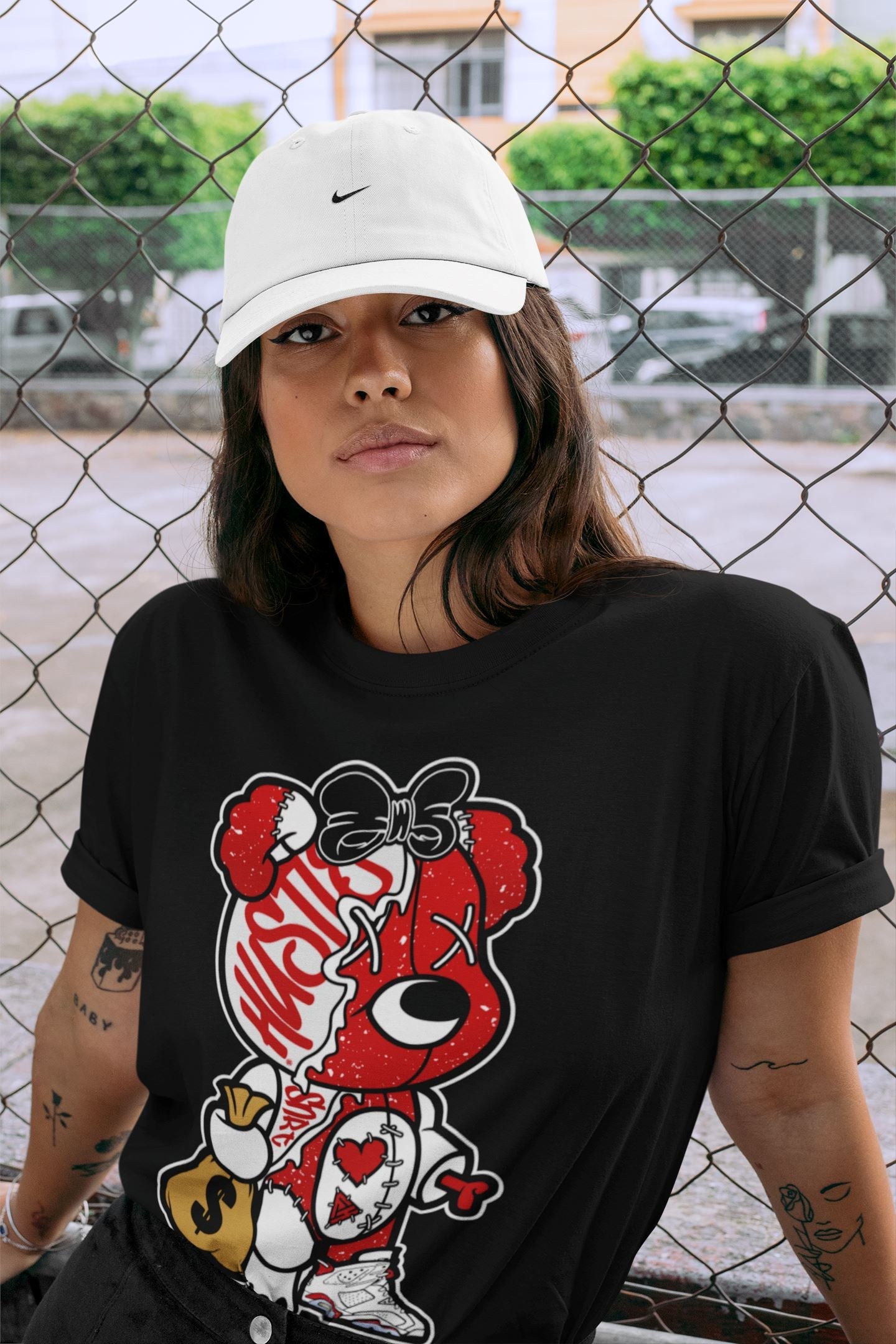 Jordan 6 Red Velvet Cookies unique Halloween sneaker tee Stitched Hustle Bear Sneaker Tees Jordan 6 Red Velvet Cookies Sneaker Release Tees Unisex Shirts