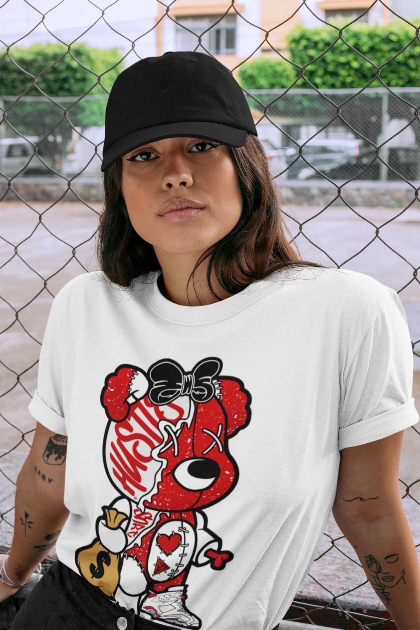 Jordan 6 Red Velvet Cookies unique Halloween sneaker tee Stitched Hustle Bear Sneaker Tees Jordan 6 Red Velvet Cookies Sneaker Release Tees Unisex Shirts