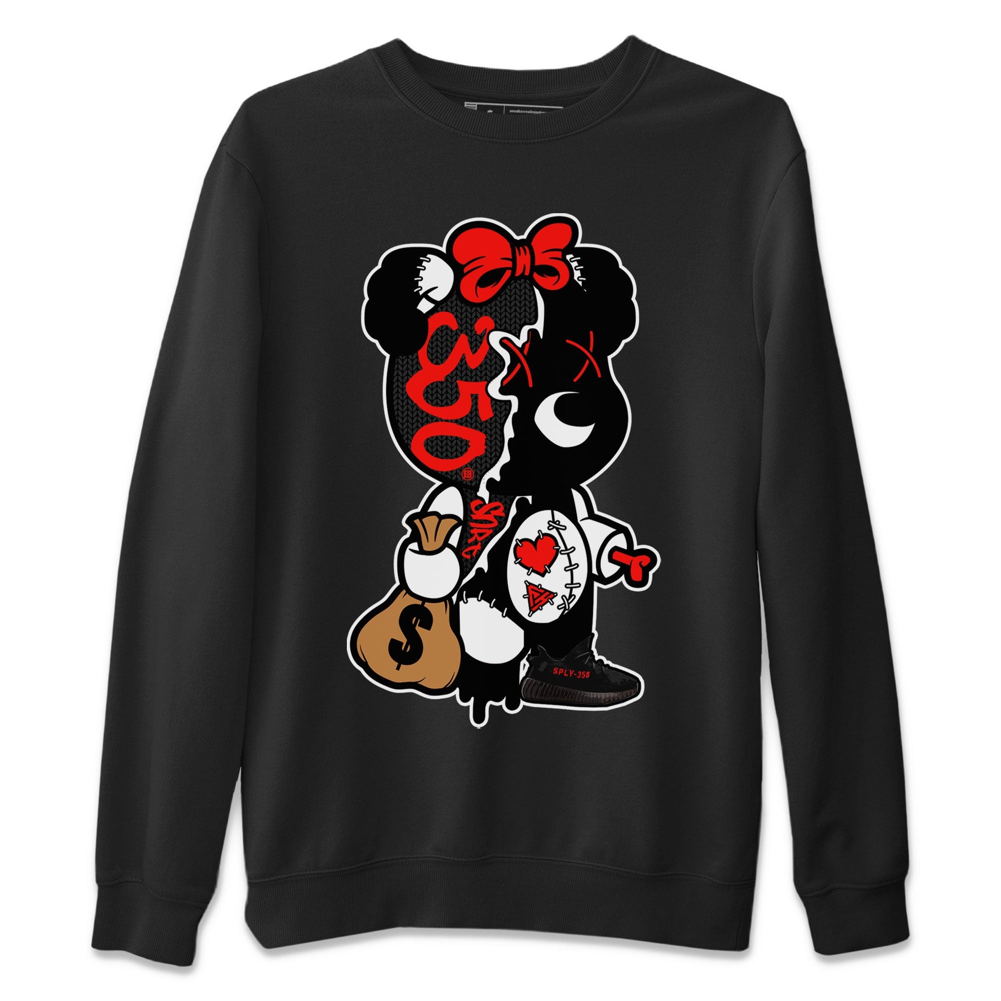 Yeezy 350 Bred shirt to match jordans Stitched Hustle Bear sneaker tees Yeezy Boost 350 V2 Bred SNRT Sneaker Release Tees Unisex Black 2 T-Shirt
