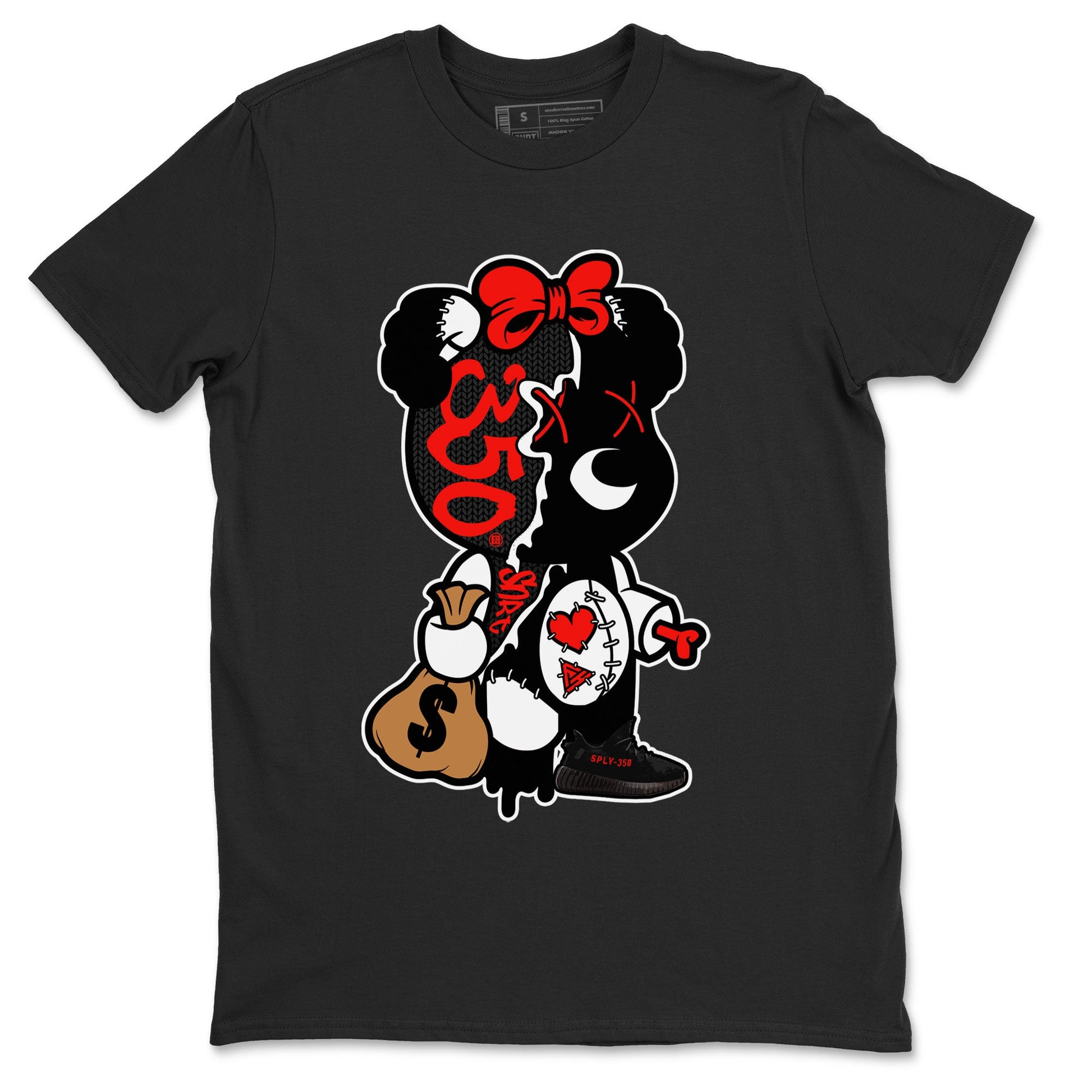 Yeezy 350 Bred shirt to match jordans Stitched Hustle Bear sneaker tees Yeezy Boost 350 V2 Bred SNRT Sneaker Release Tees Unisex Black 2 T-Shirt