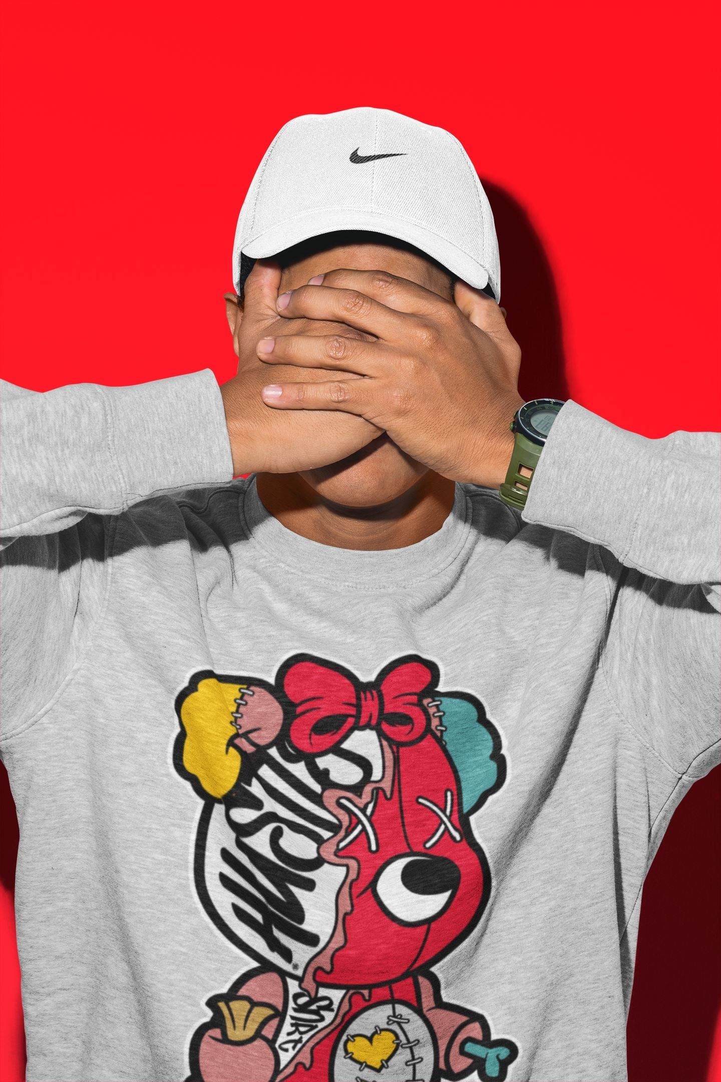 Yeezy 700 Hi-Res Red Sneaker Match Tees Stitched Hustle Bear Sneaker Tees Yeezy 700 Hi-Res Red Sneaker Release Tees Unisex Shirts