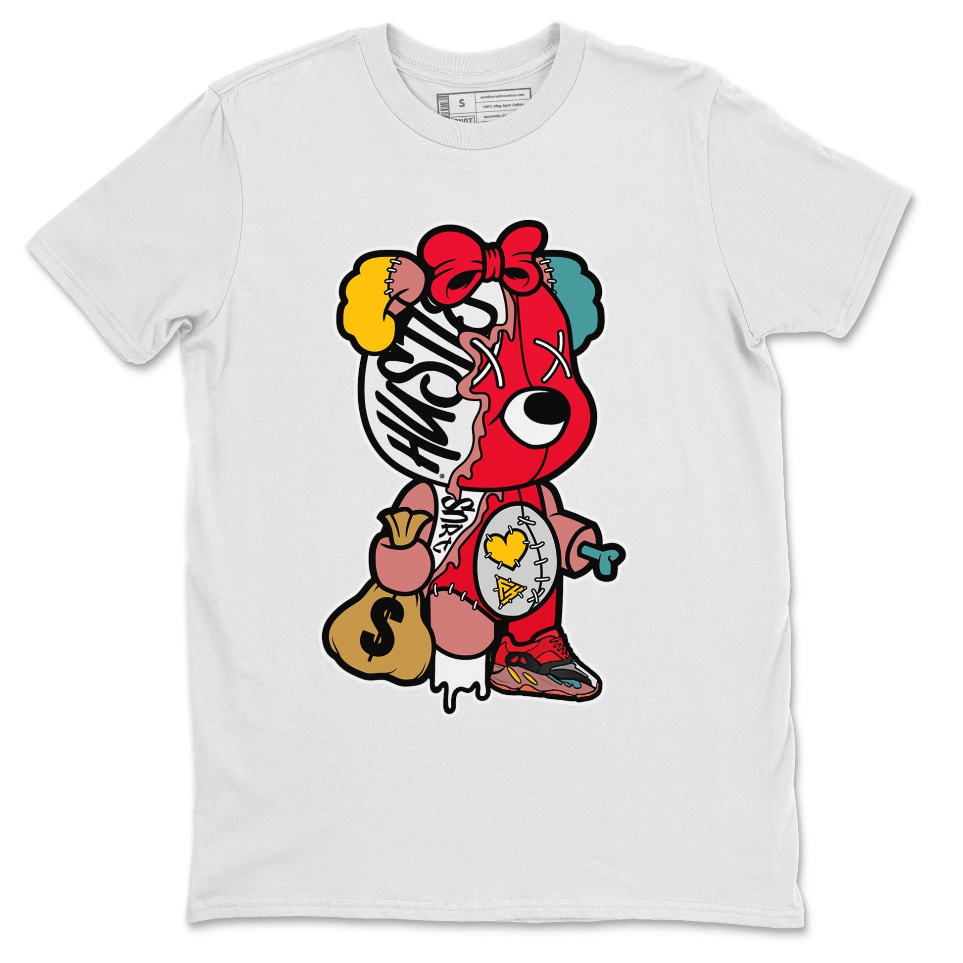 Yeezy 700 Hi-Res Red Sneaker Match Tees Stitched Hustle Bear Sneaker Tees Yeezy 700 Hi-Res Red Sneaker Release Tees Unisex Shirts