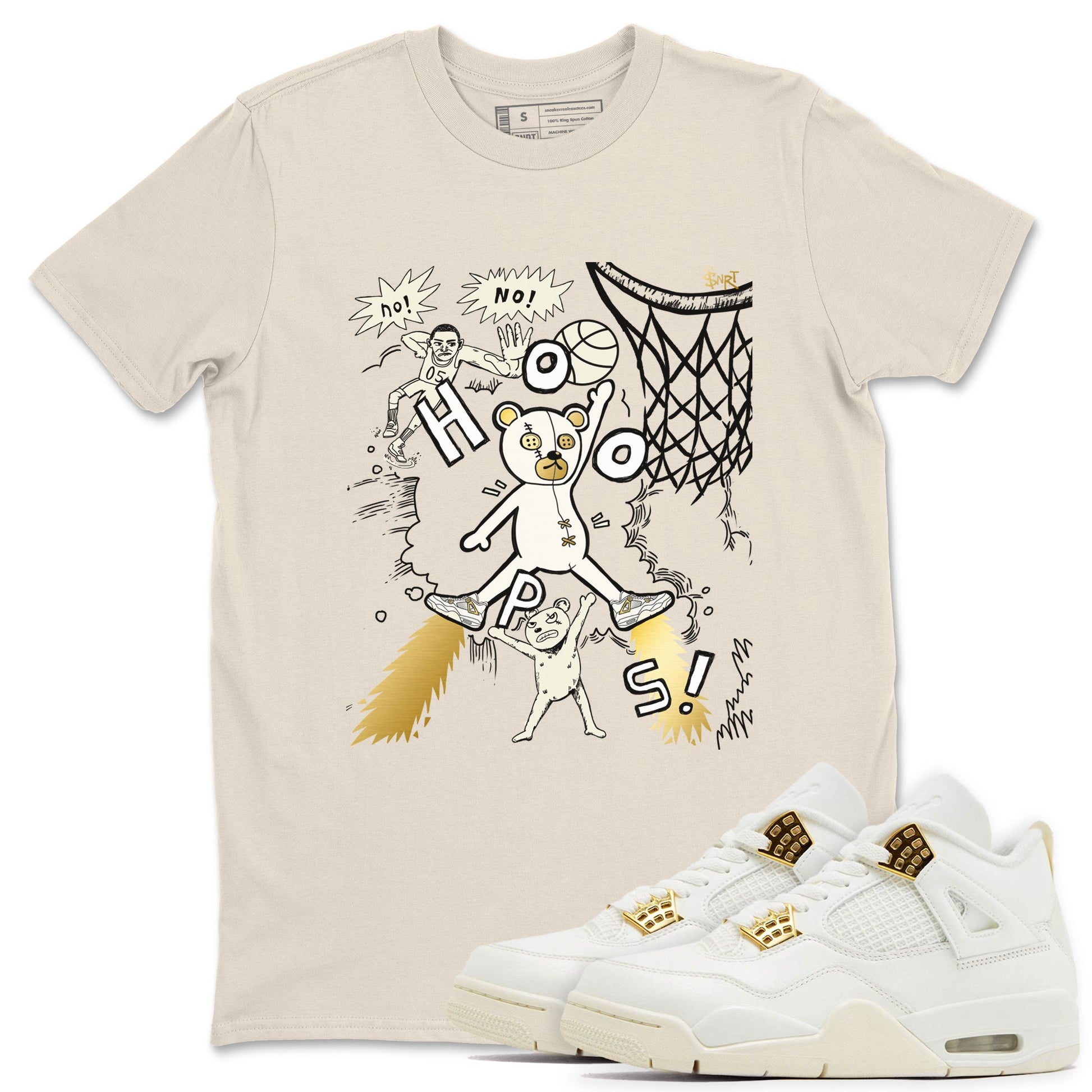 AJ4 Sail shirt to match jordans Stop The Bear sneaker tees Air Jordan 4 Sail SNRT Sneaker Release Tees unisex cotton Natural 1 crew neck shirt