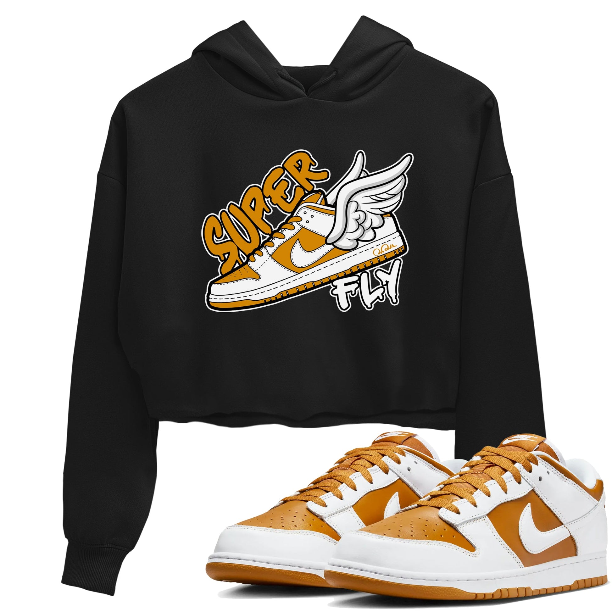 Dunk Dark Curry shirt to match jordans Super Fly sneaker tees AJ1 Low Dark Curry SNRT Sneaker Release Tees Black 1 crop length shirt