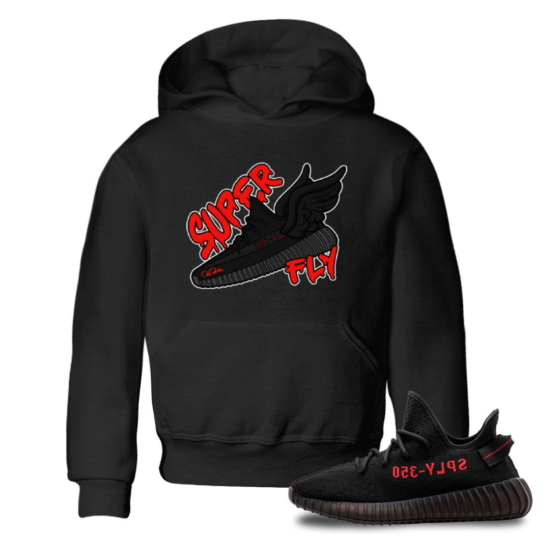 Yeezy 350 Bred shirt to match jordans Super Fly sneaker tees Adidas Yeezy Boost V2 350 Bred SNRT Sneaker Release Tees Baby Toddler Black 1 T-Shirt